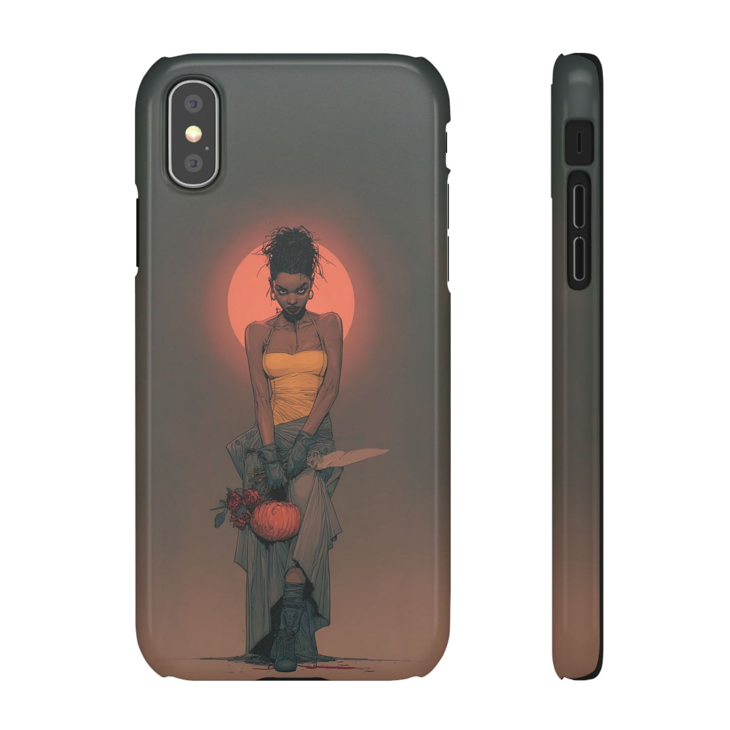Creepy Vampire Girl Snap Case, Halloween Style iPhone Samsung Cover, Spooky Gothic Phone Accessories, Scary Horror Character Device