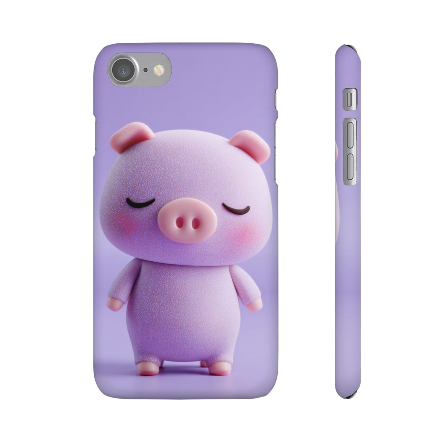 Cute Pig Snap Case for iPhone, Animal Lovers Phone Cover, Kawaii Aesthetic Accessory, Birthday Gift, Unique Phone Protection