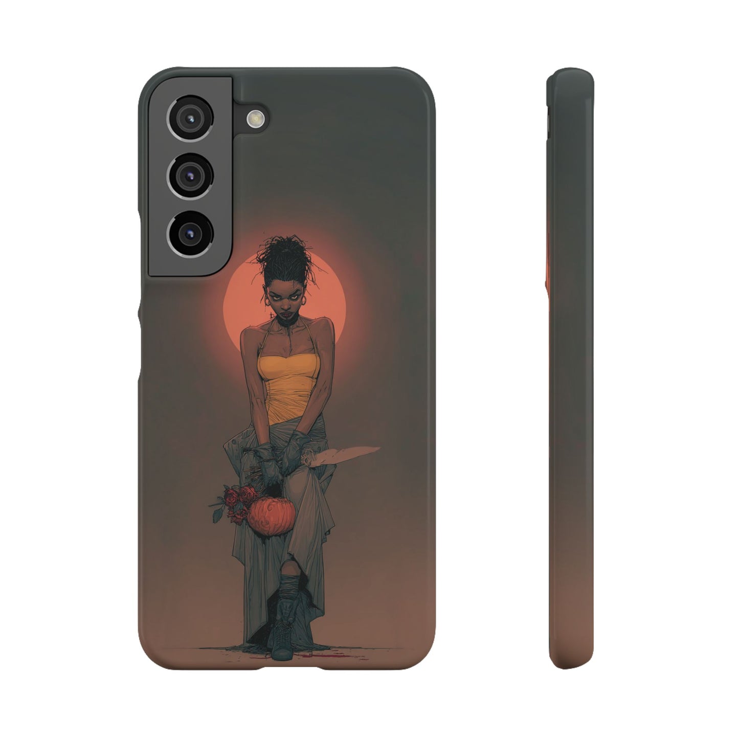 Creepy Vampire Girl Snap Case, Halloween Style iPhone Samsung Cover, Spooky Gothic Phone Accessories, Scary Horror Character Device