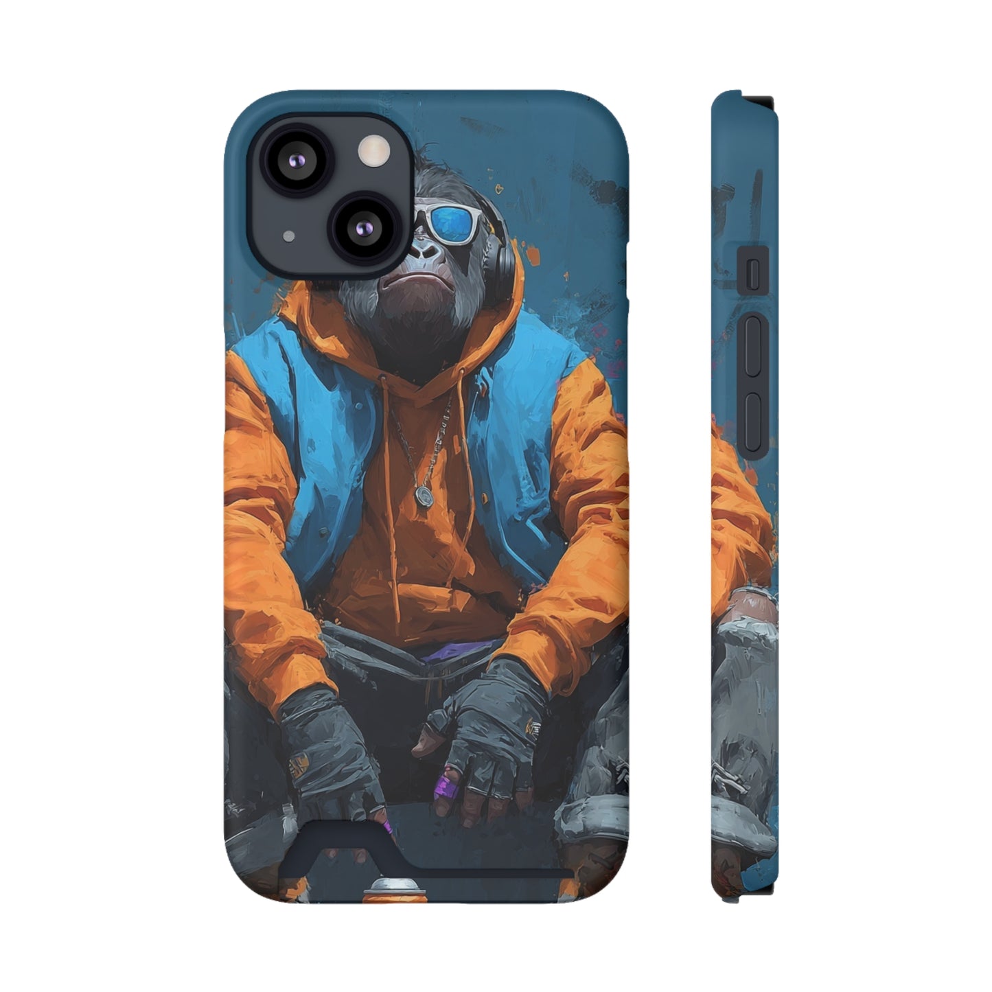 Trendy Phone Case with Card Holder, Stylish Smartphone Protector, Unique Gift for Teens, Graphic Phone Cover, Cool Accessories
