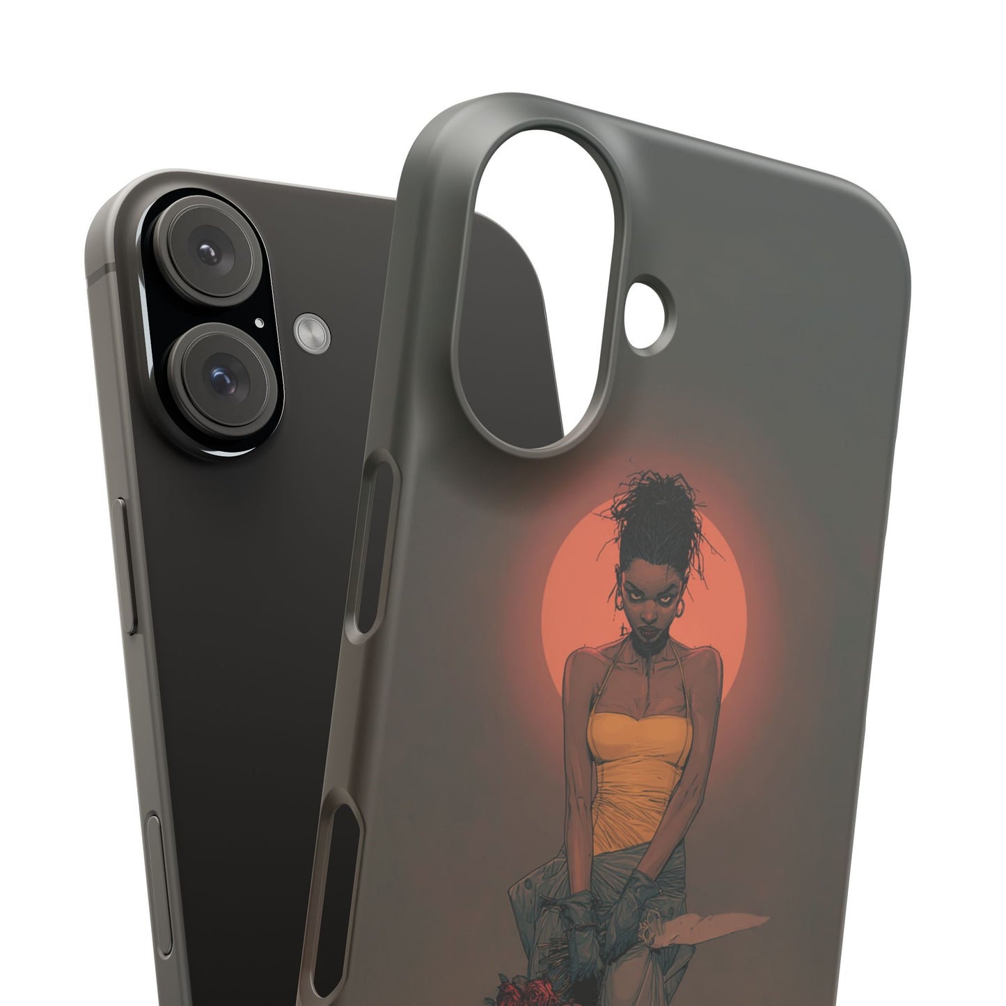 Creepy Vampire Girl Snap Case, Halloween Style iPhone Samsung Cover, Spooky Gothic Phone Accessories, Scary Horror Character Device