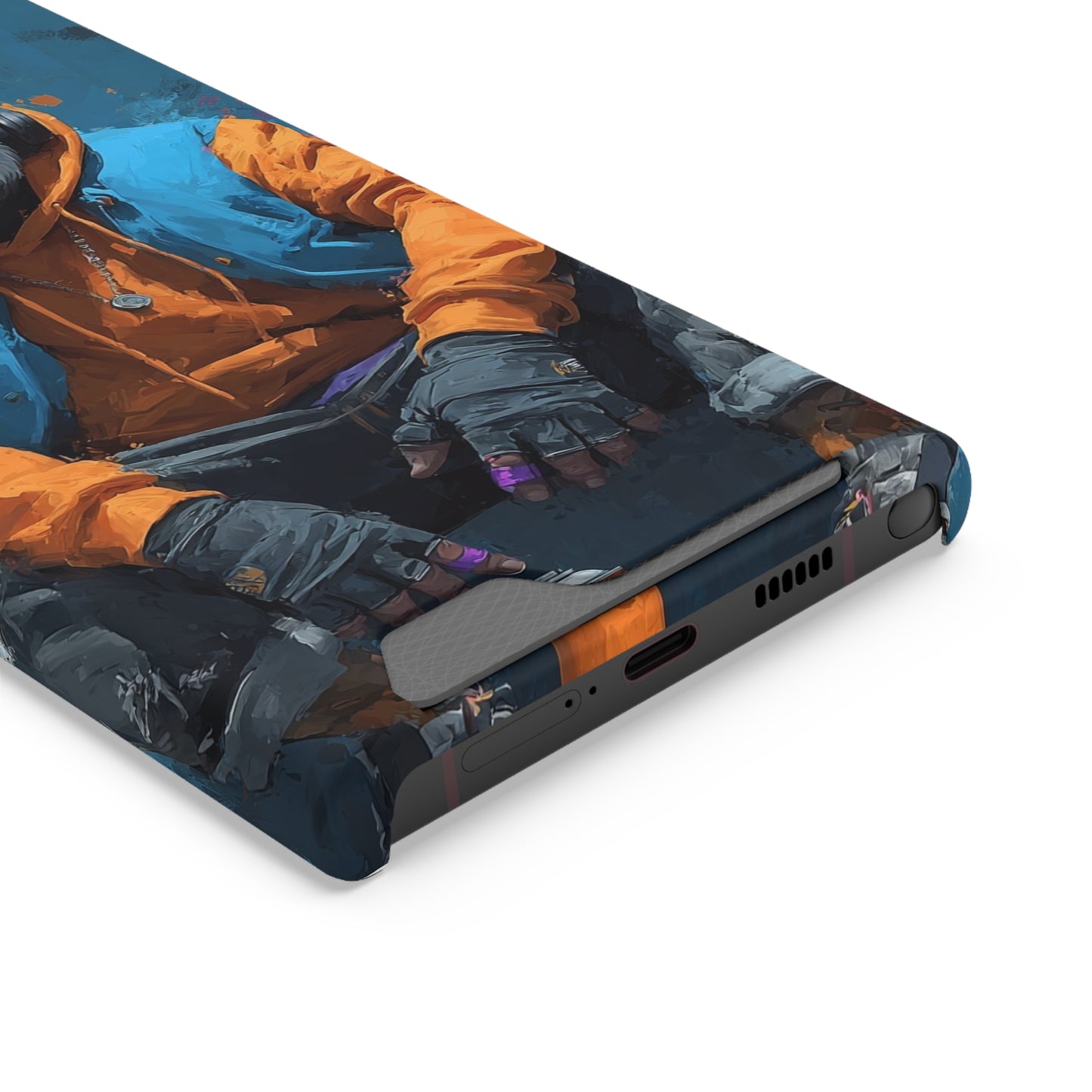 Trendy Phone Case with Card Holder, Stylish Smartphone Protector, Unique Gift for Teens, Graphic Phone Cover, Cool Accessories