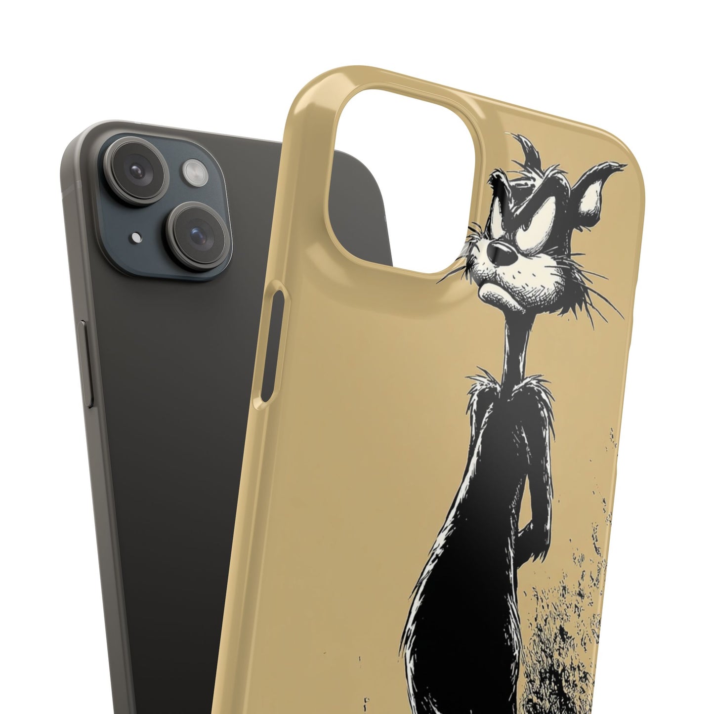 Whimsical Cartoon Snap Case, Fun Phone Cover, Unique Gift for Cat Lovers, Vibrant Art Case, Ideal for Birthdays