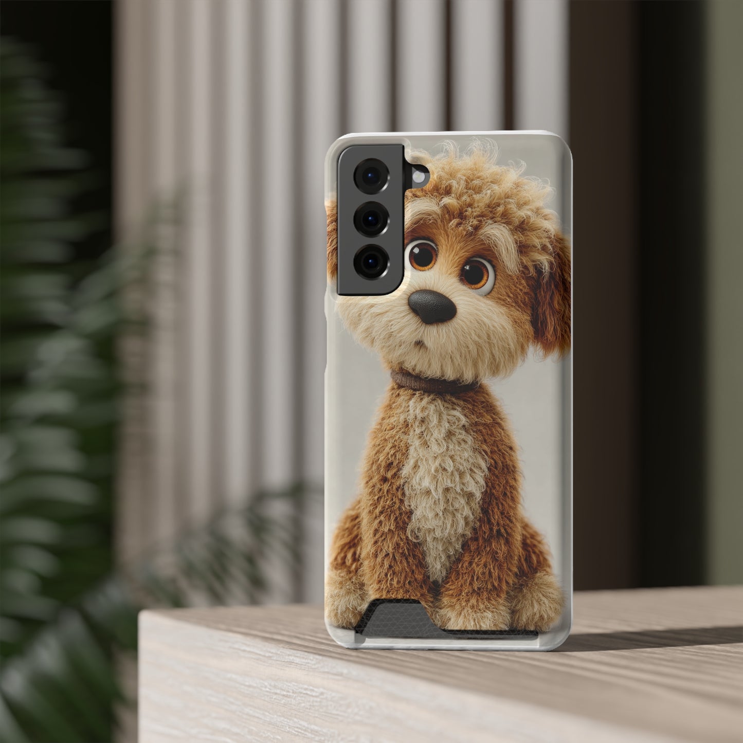 Cute Dog Phone Case With Card Holder, Pet Lover Gift, Stylish Phone Accessory, Dog-Themed Phone Cover, Animal Aesthetic