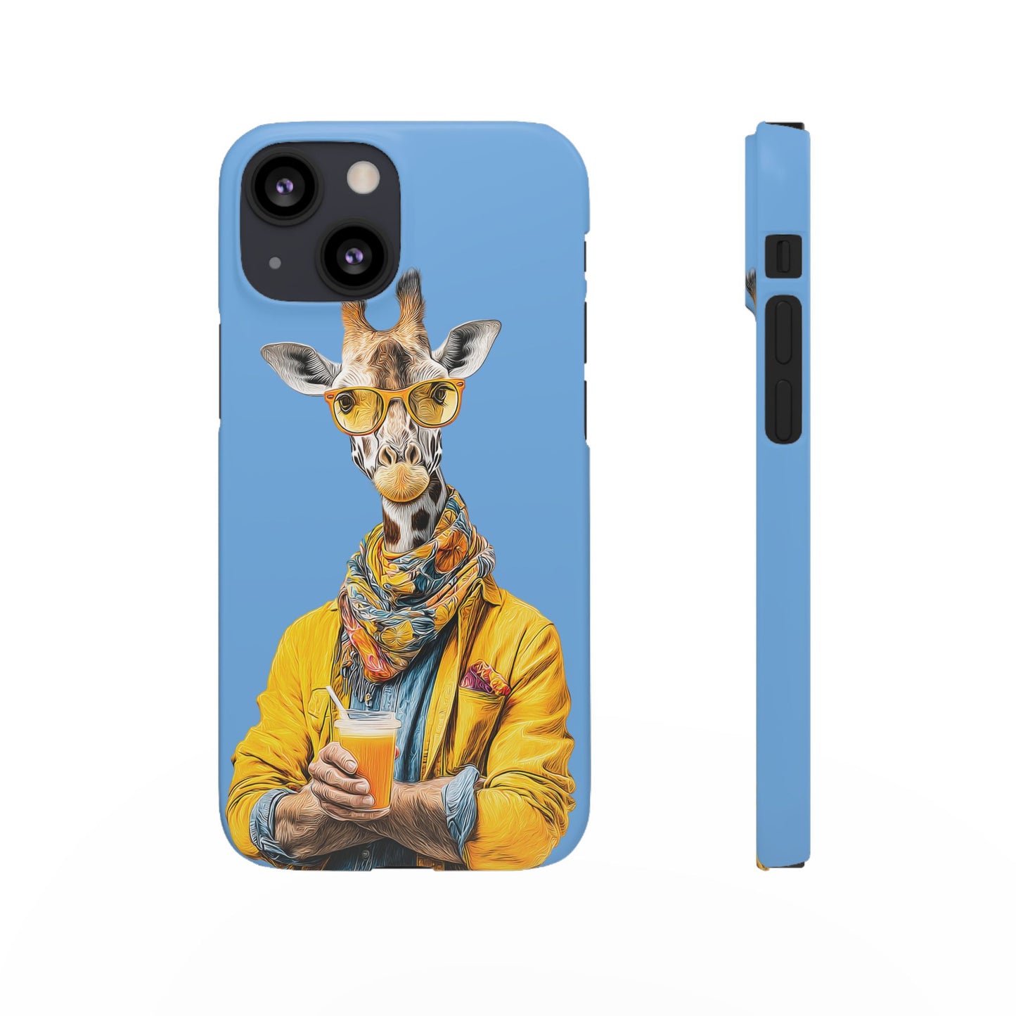 Giraffe Blue Snap Case Phone Cover for Animal Lover Iphone and Samsung models