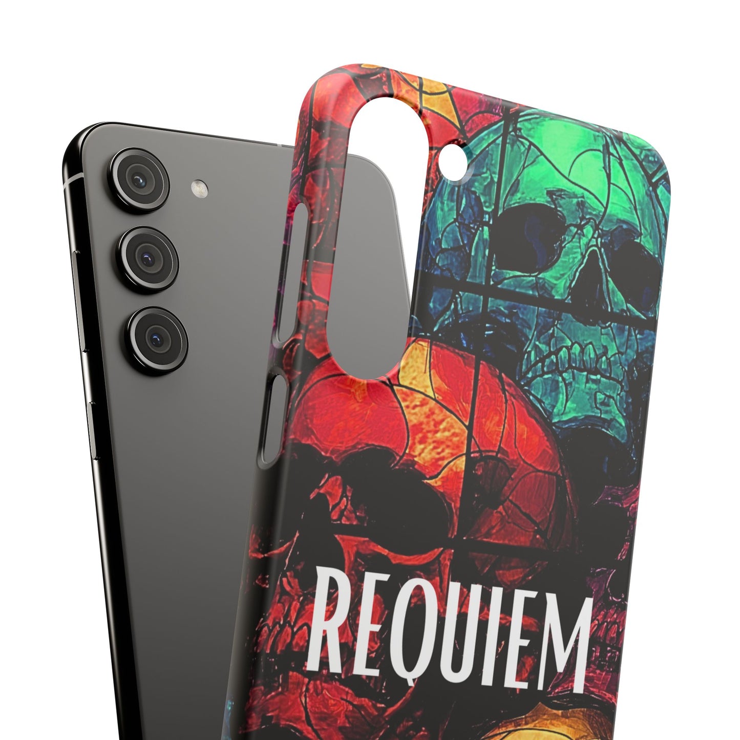 Halloween Custom Requiem Skull Snap Case Phone Cover for iPhone and Samsung