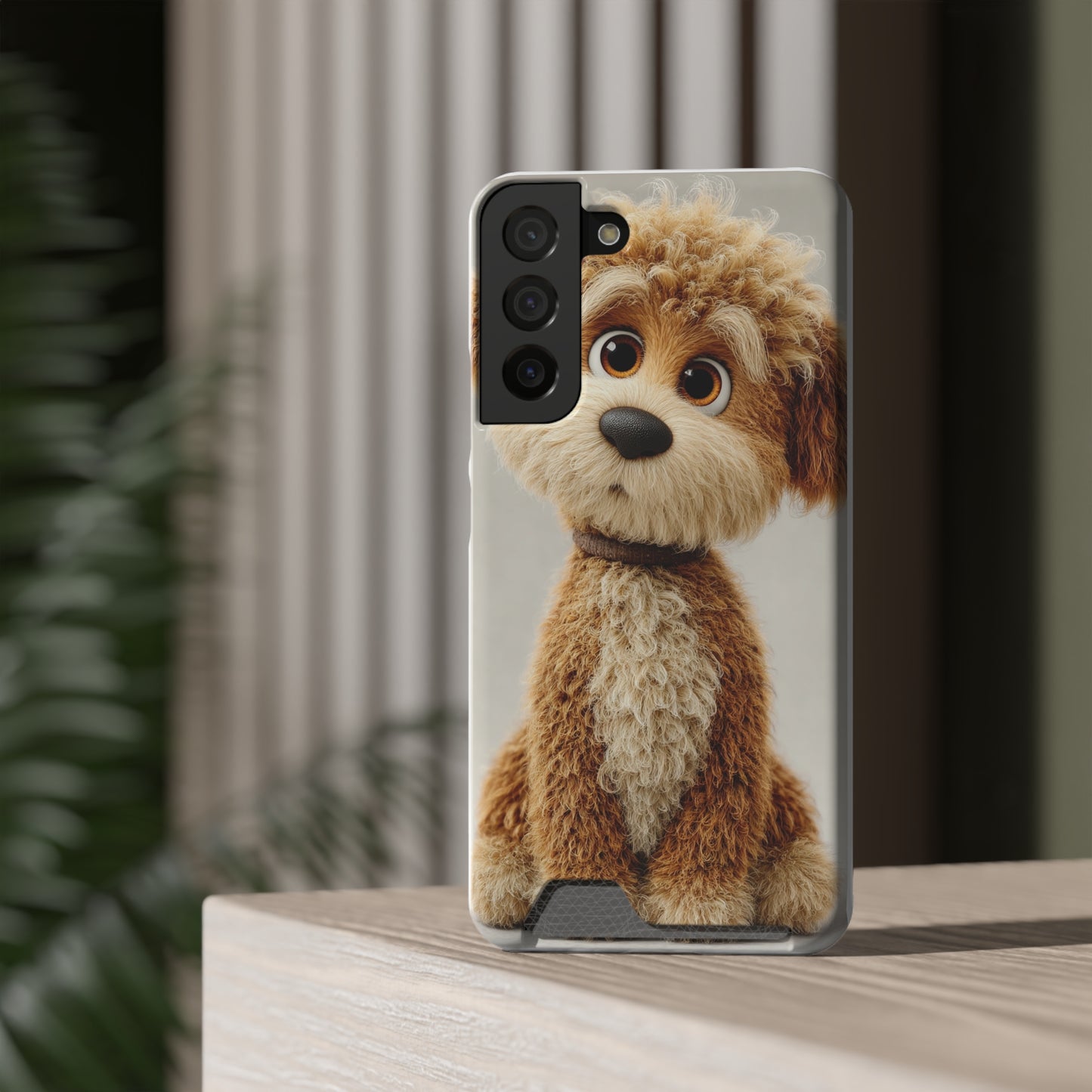 Cute Dog Phone Case With Card Holder, Pet Lover Gift, Stylish Phone Accessory, Dog-Themed Phone Cover, Animal Aesthetic