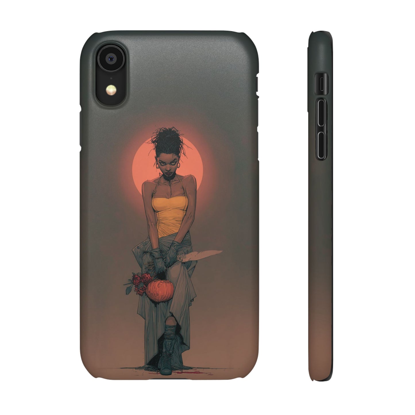 Creepy Vampire Girl Snap Case, Halloween Style iPhone Samsung Cover, Spooky Gothic Phone Accessories, Scary Horror Character Device