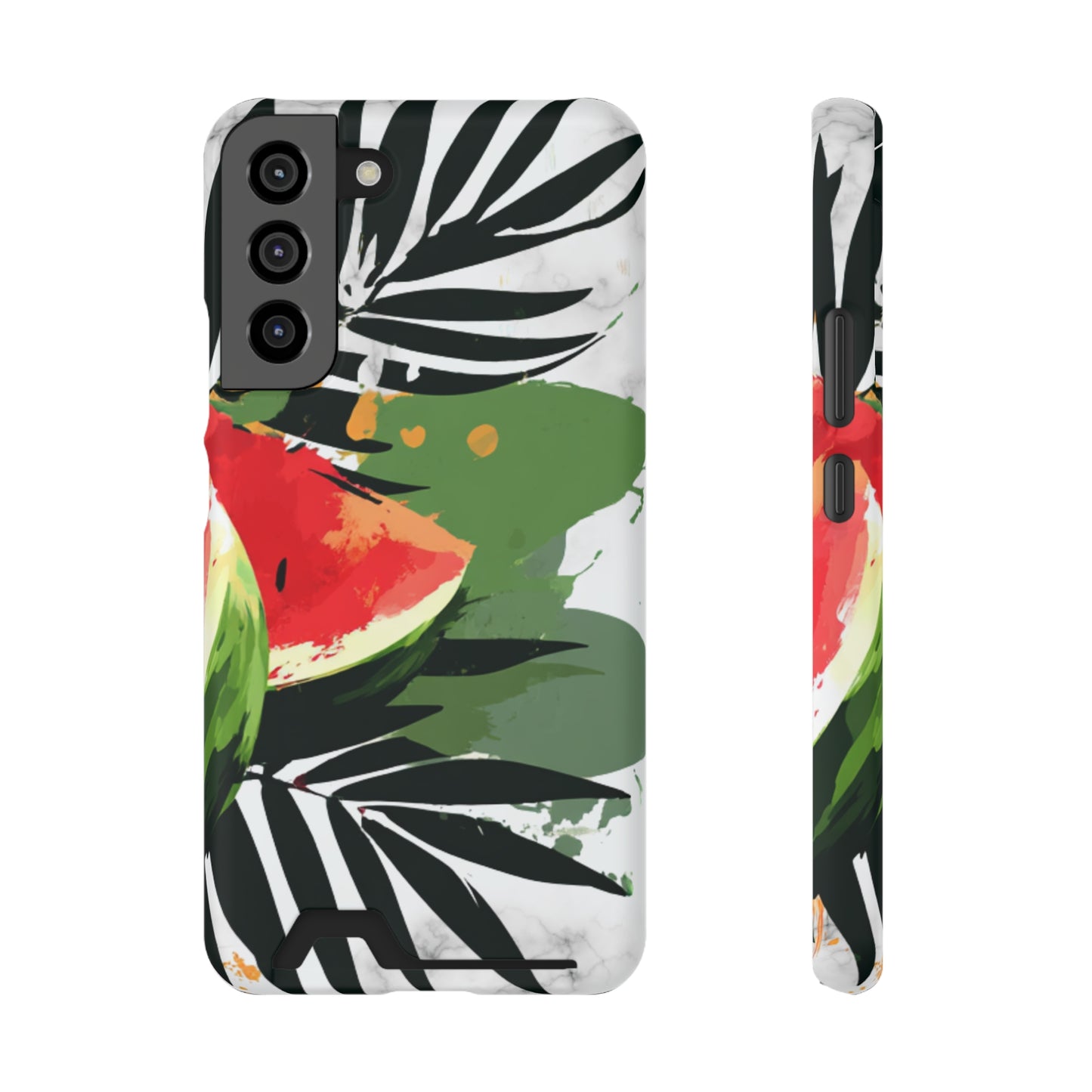 Tropical Phone Case with Card Holder, Floral Smartphone Cover, Summery Accessory, Gift for Beach Lovers, Vacation Essentials