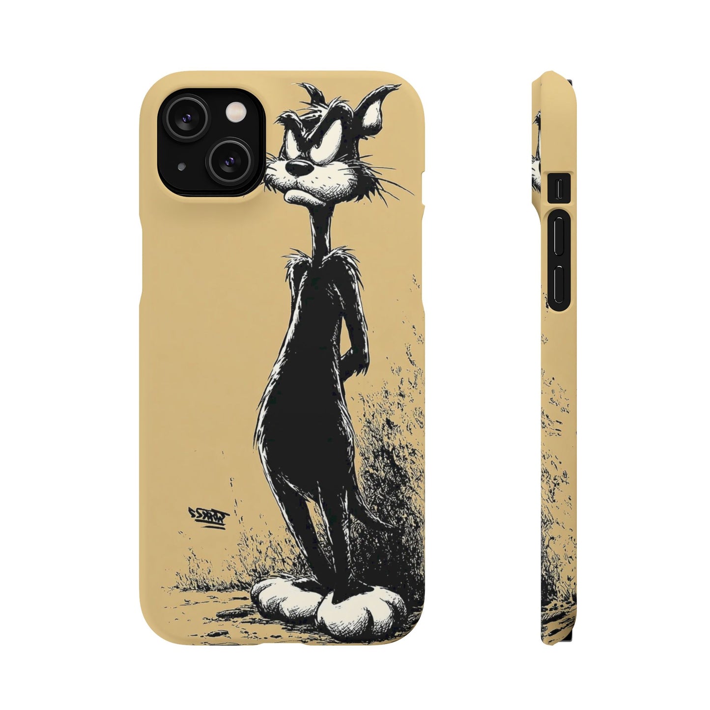 Whimsical Cartoon Snap Case, Fun Phone Cover, Unique Gift for Cat Lovers, Vibrant Art Case, Ideal for Birthdays