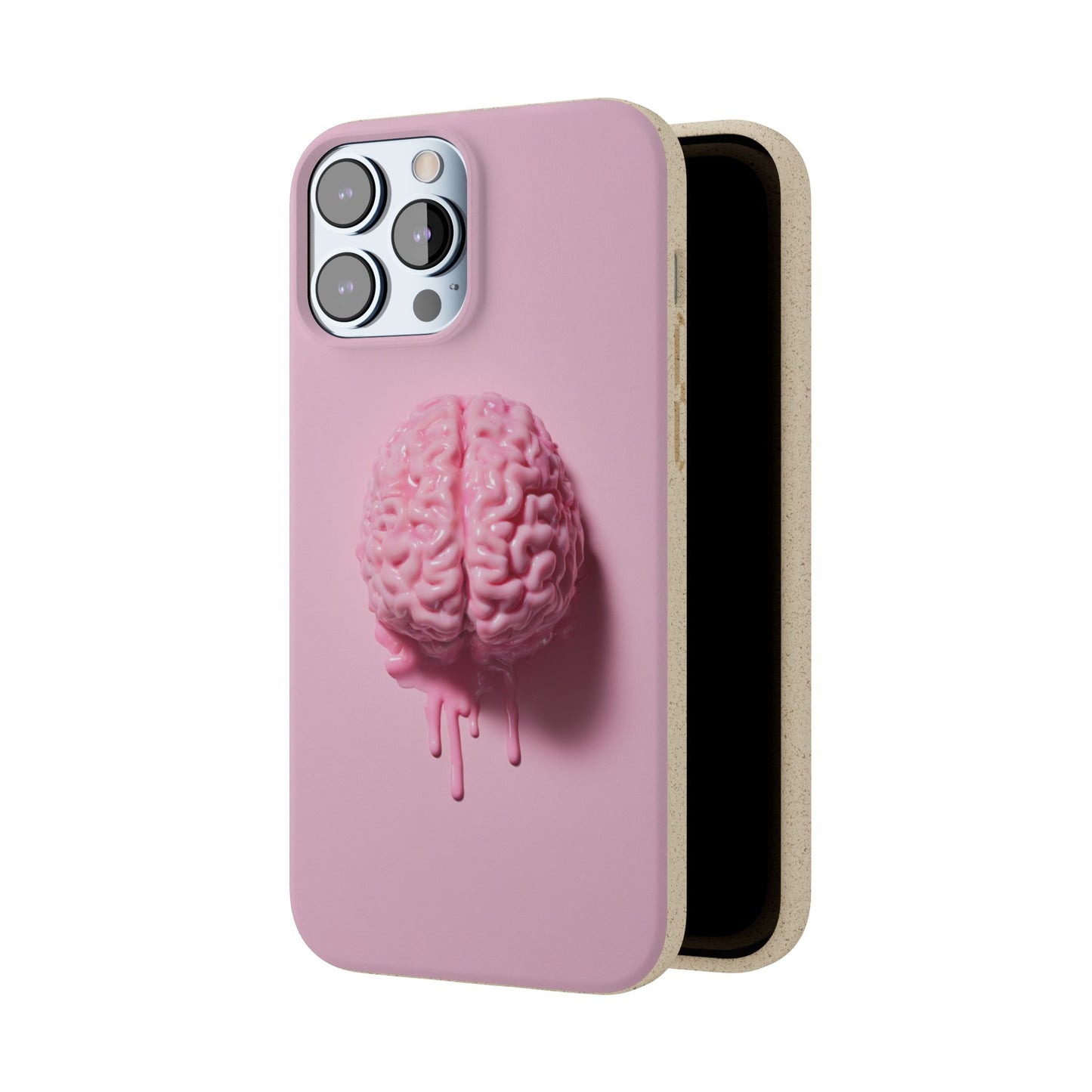 Eco-Friendly Brain Design Phone Case, Biodegradable Phone Cover, Unique Gift for Tech Lovers, Sustainable Accessory, Cute Phone Case
