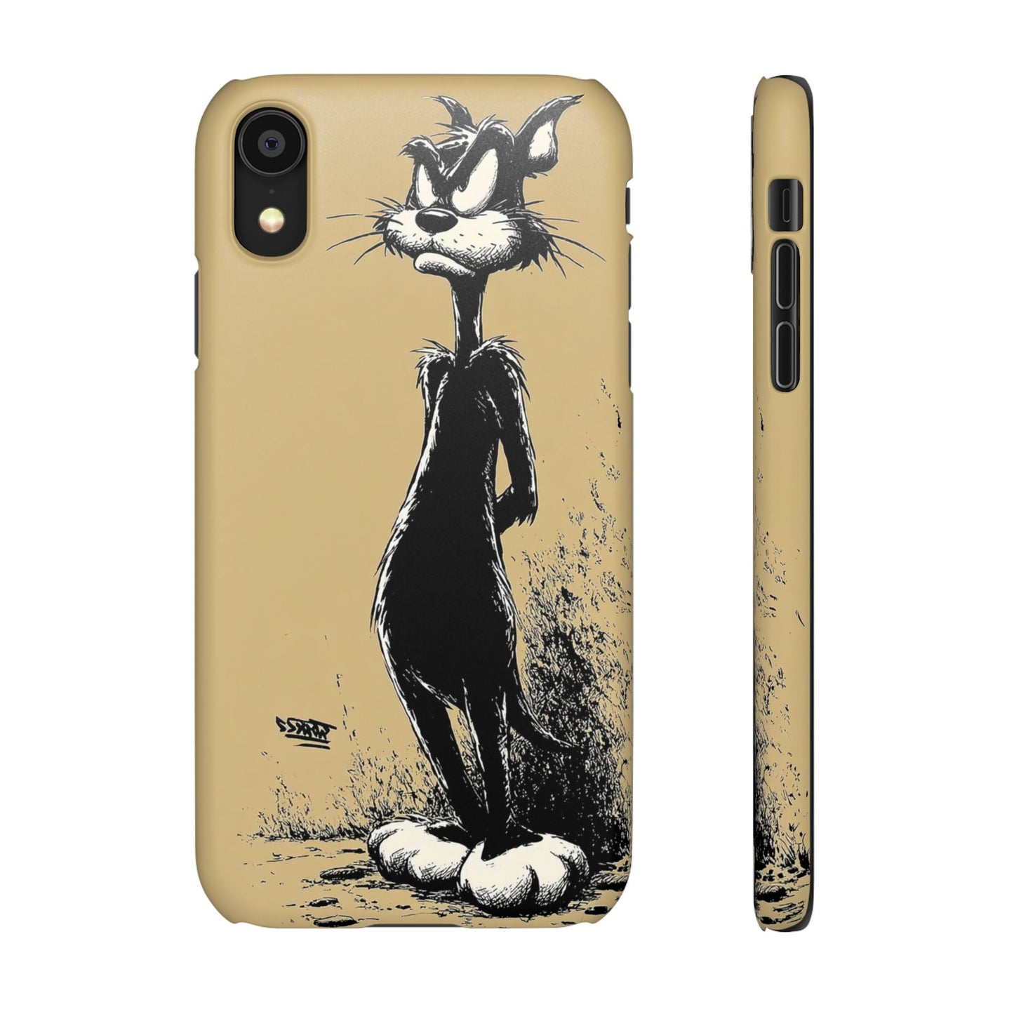 Whimsical Cartoon Snap Case, Fun Phone Cover, Unique Gift for Cat Lovers, Vibrant Art Case, Ideal for Birthdays