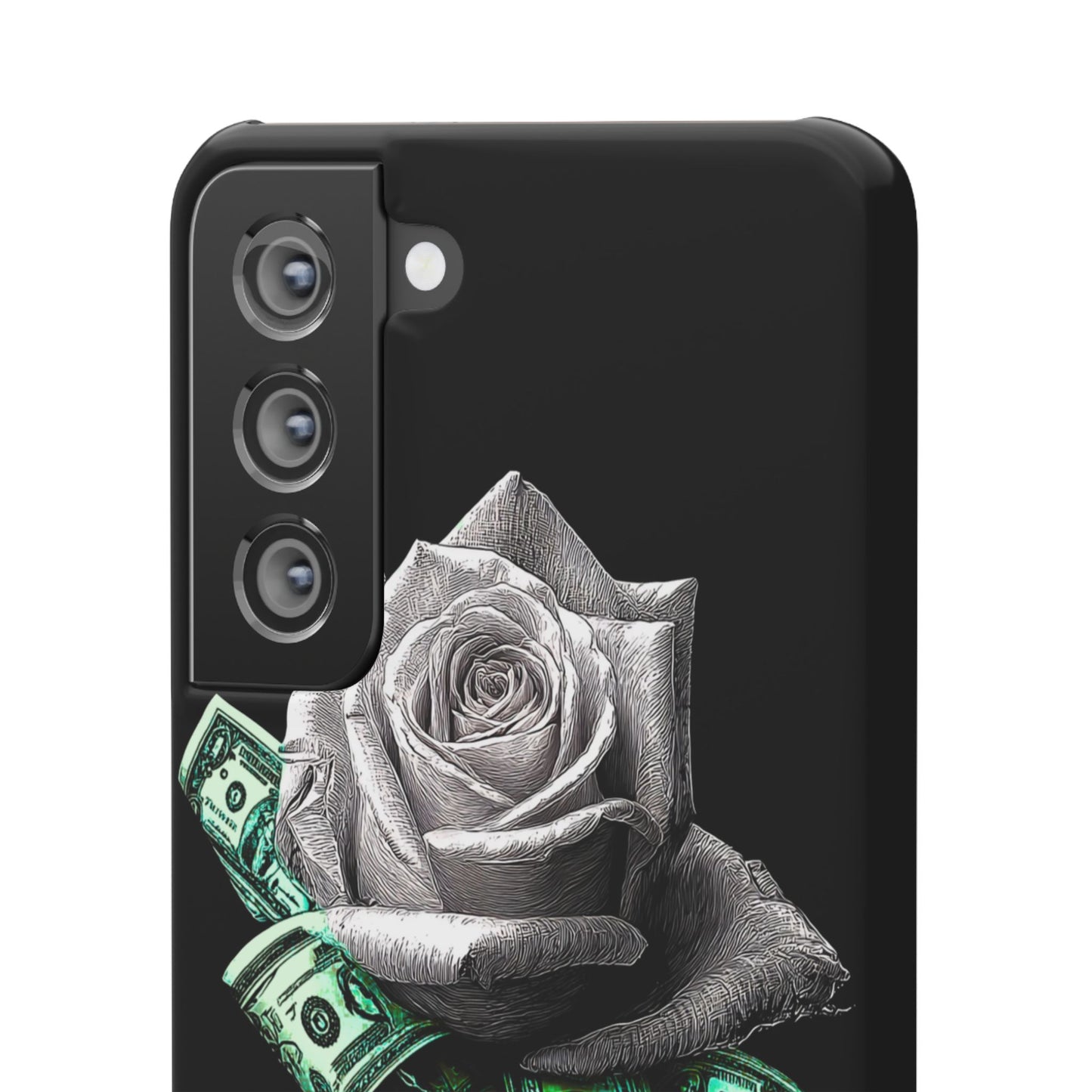 Stylish Rose & Money Snap Case - Floral Phone Protection, Trendy Gift for Him/Her, Birthday Present, Accessories for Teens