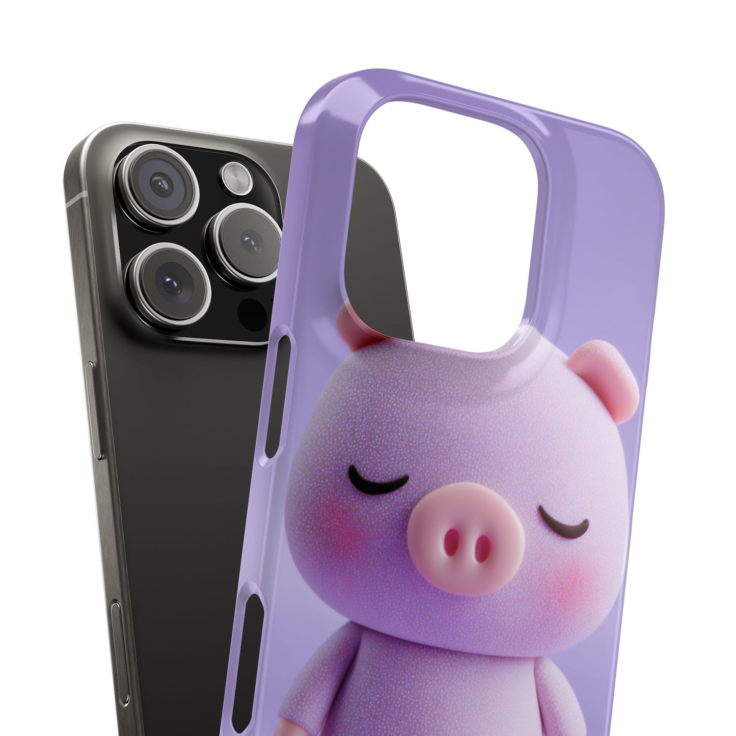 Cute Pig Snap Case for iPhone, Animal Lovers Phone Cover, Kawaii Aesthetic Accessory, Birthday Gift, Unique Phone Protection