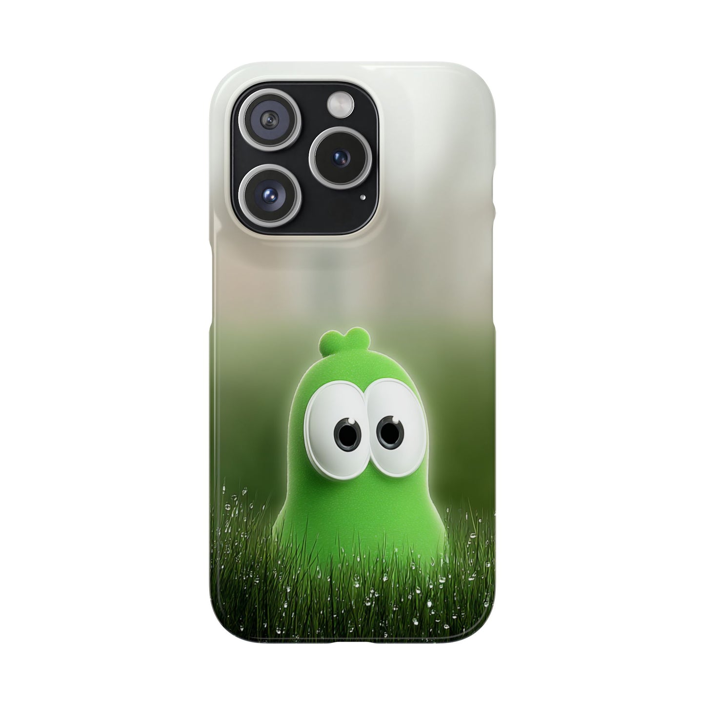 Cute Green Creature Phone Case, Snap Cases, Green Monster Phone Cover, Fun Phone Accessory, Playful Gift for Kids