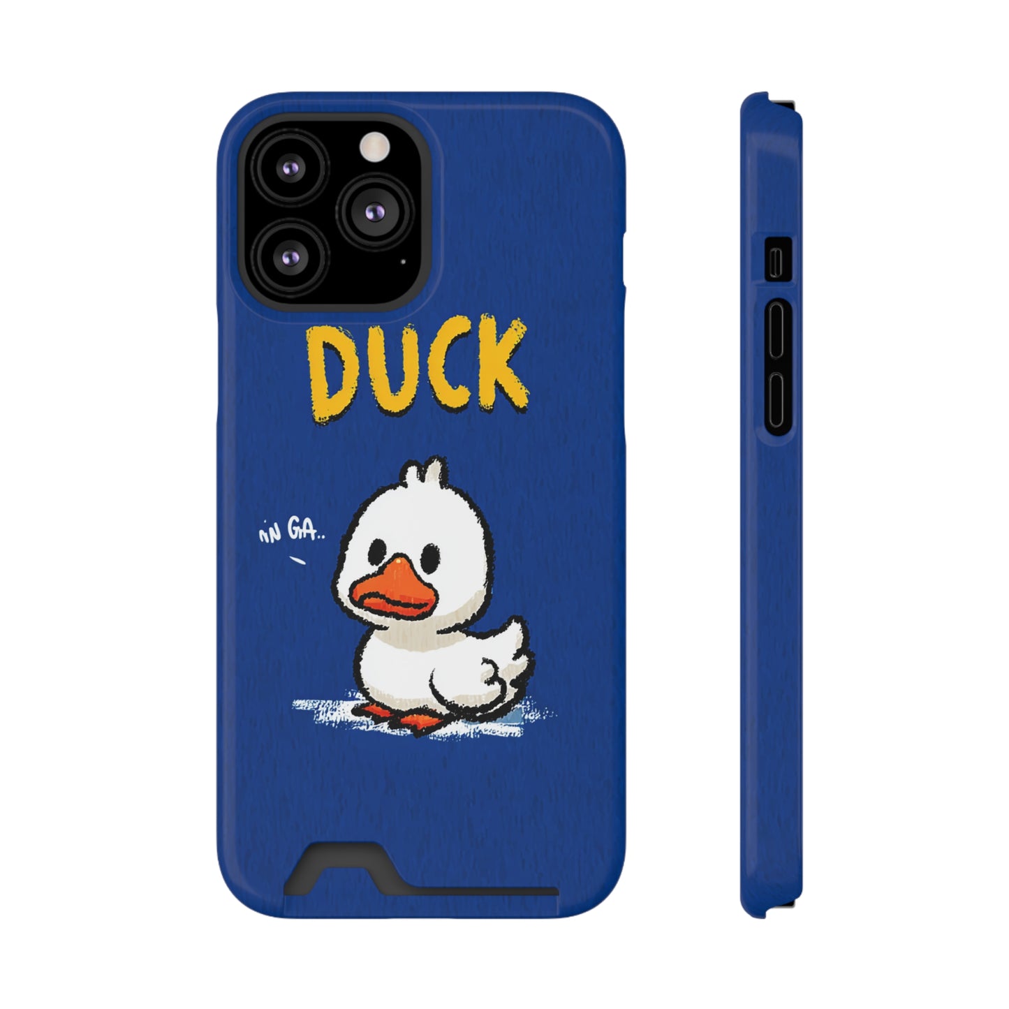 Cute Duck Phone Case with Card Holder | Stylish Cell Accessory for Animal Lovers, Gifts for Kids, Birthday, Everyday Use