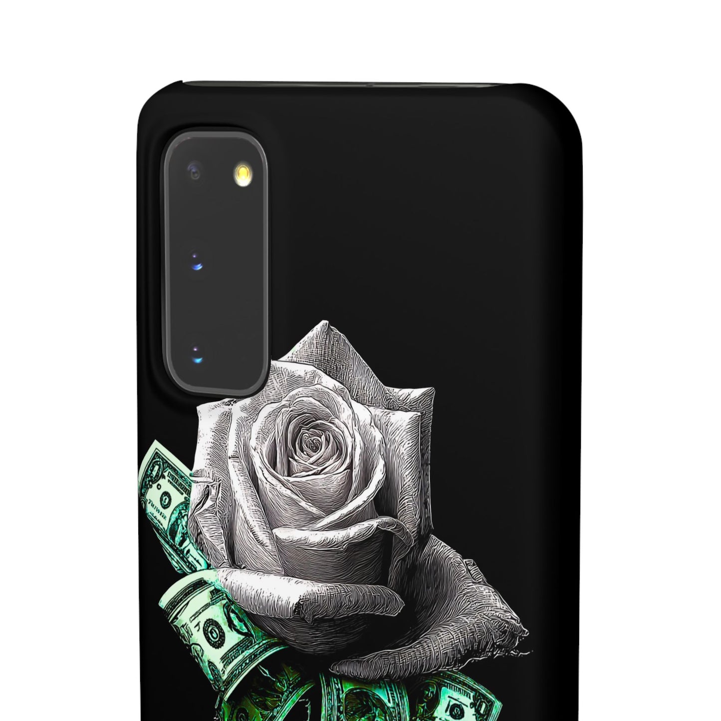 Stylish Rose & Money Snap Case - Floral Phone Protection, Trendy Gift for Him/Her, Birthday Present, Accessories for Teens