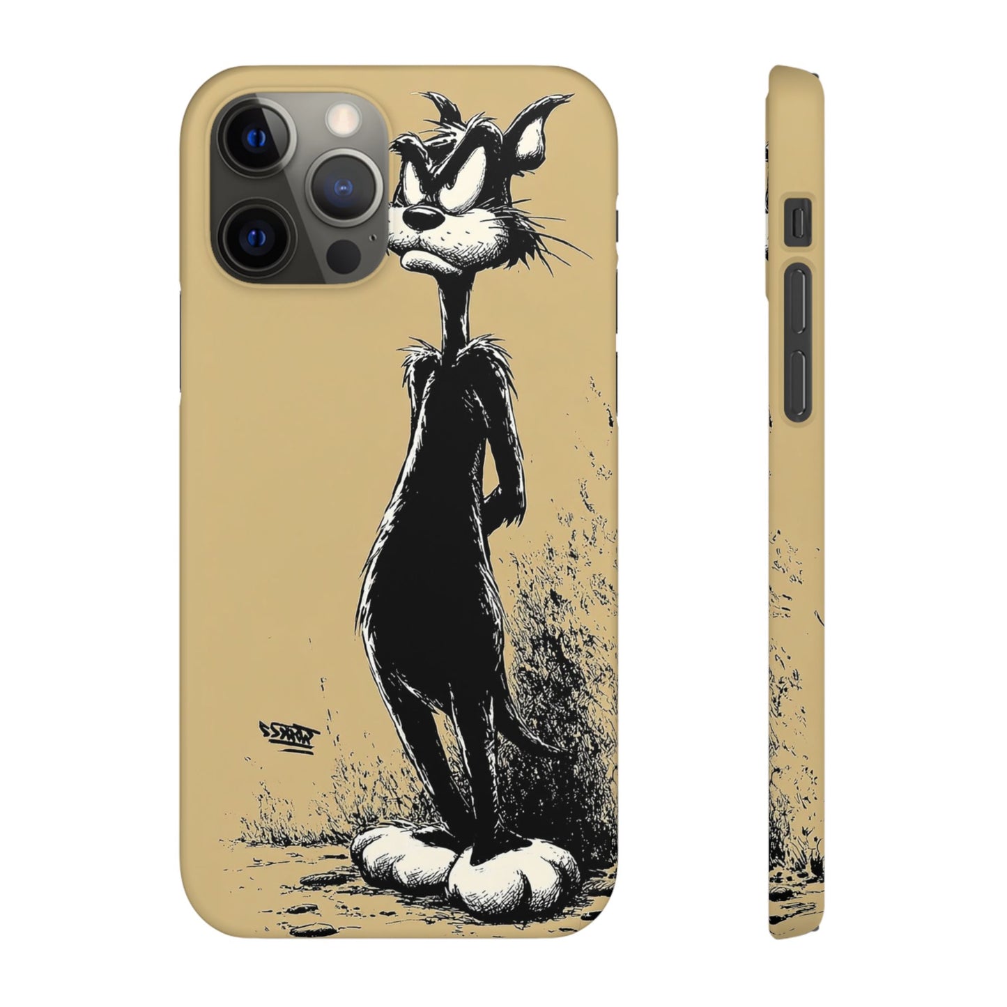 Whimsical Cartoon Snap Case, Fun Phone Cover, Unique Gift for Cat Lovers, Vibrant Art Case, Ideal for Birthdays
