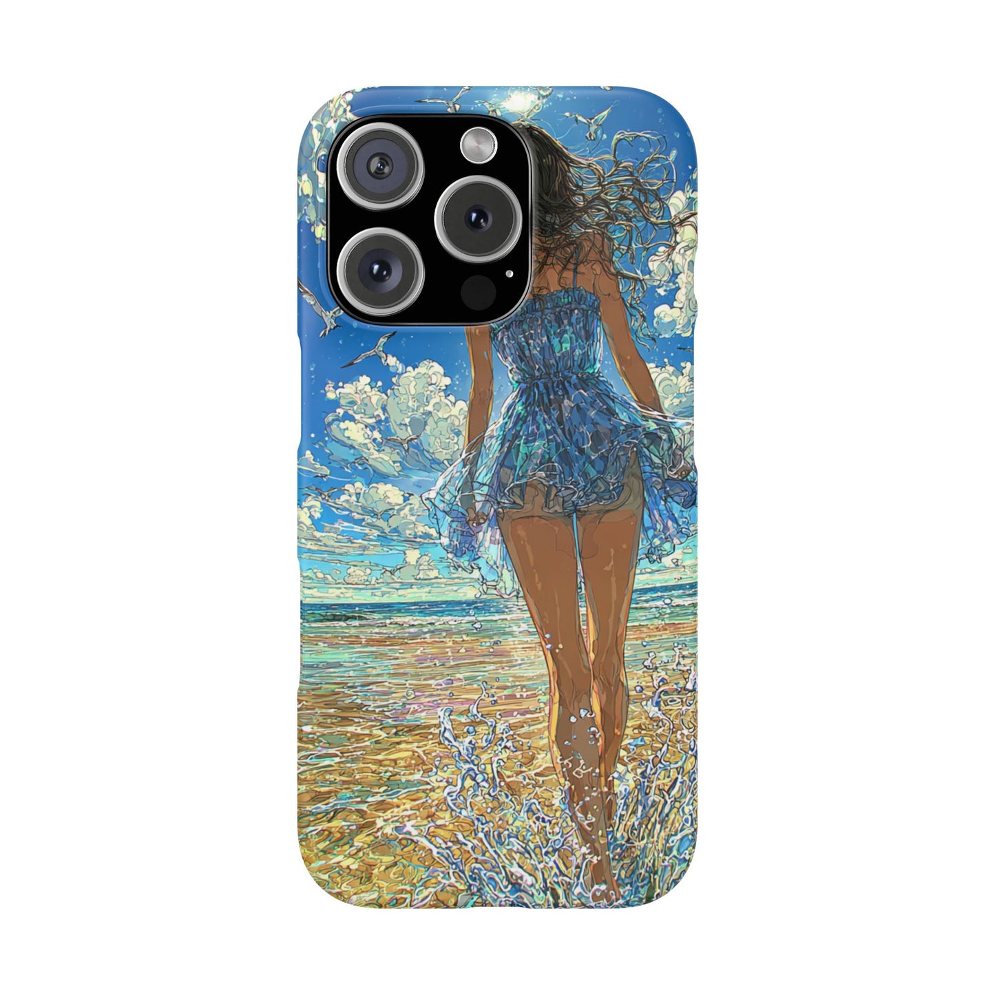 Summer Breeze Snap Case, Ocean Art Phone Cover, Beach Vibes Cell Case, Gift for Her, Custom Phone Accessory