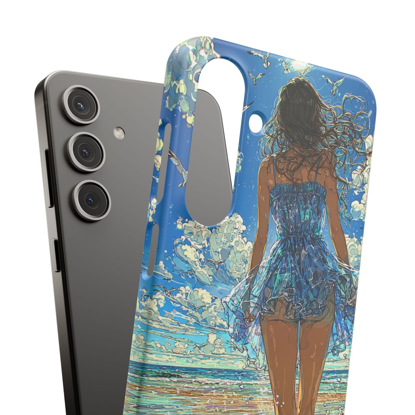 Summer Breeze Snap Case, Ocean Art Phone Cover, Beach Vibes Cell Case, Gift for Her, Custom Phone Accessory