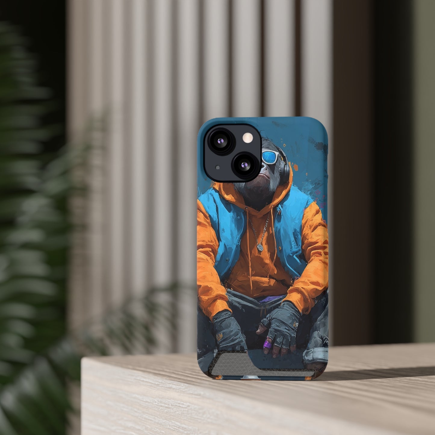 Trendy Phone Case with Card Holder, Stylish Smartphone Protector, Unique Gift for Teens, Graphic Phone Cover, Cool Accessories