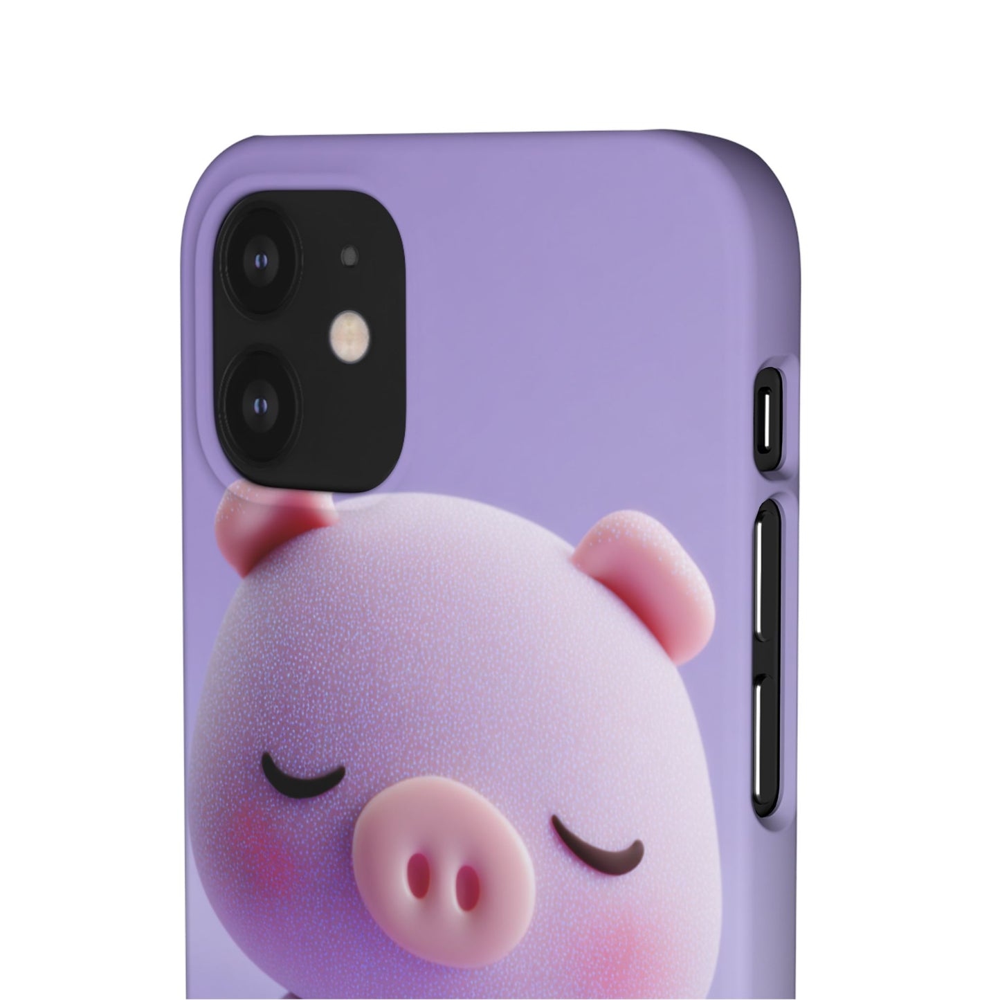 Cute Pig Snap Case for iPhone, Animal Lovers Phone Cover, Kawaii Aesthetic Accessory, Birthday Gift, Unique Phone Protection