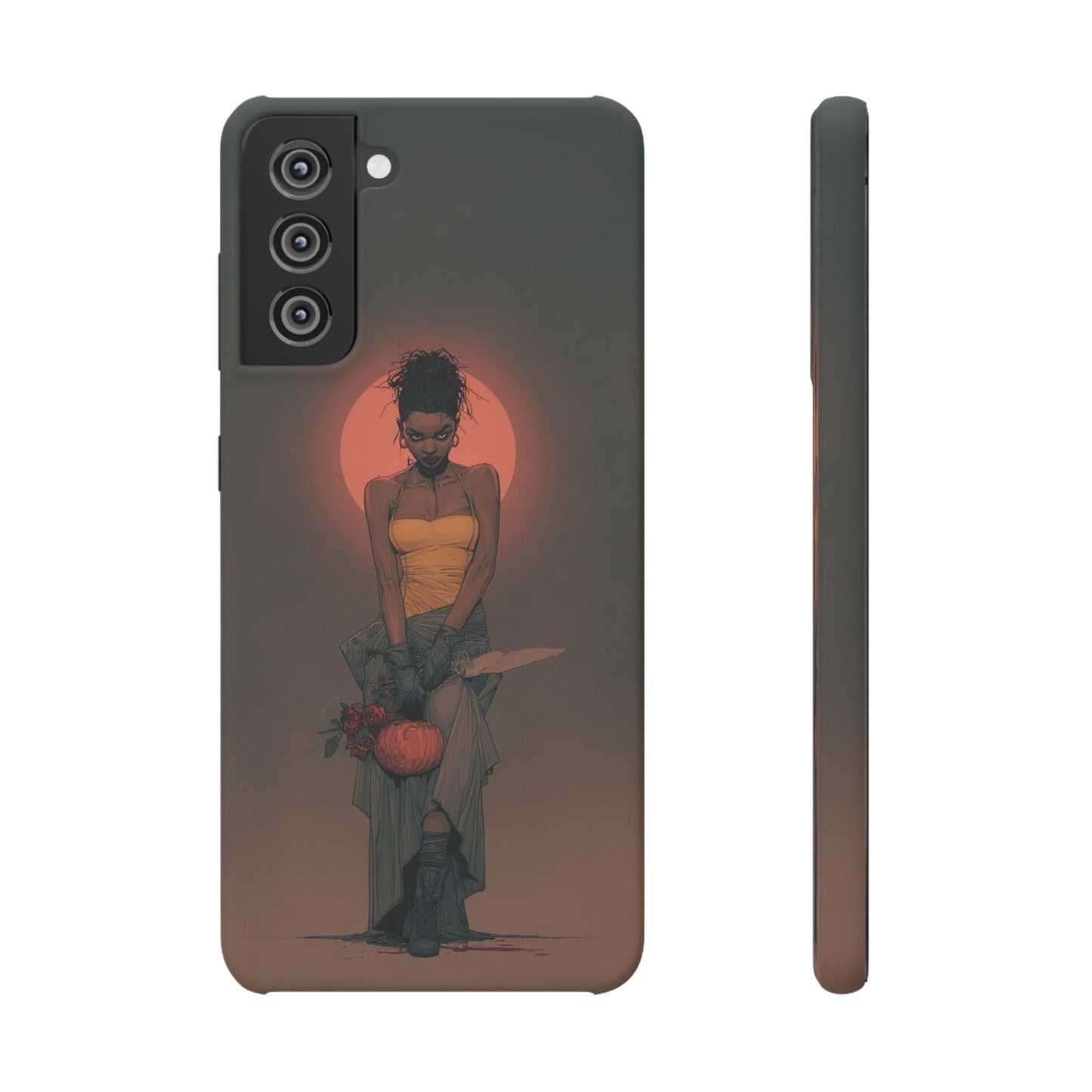 Creepy Vampire Girl Snap Case, Halloween Style iPhone Samsung Cover, Spooky Gothic Phone Accessories, Scary Horror Character Device