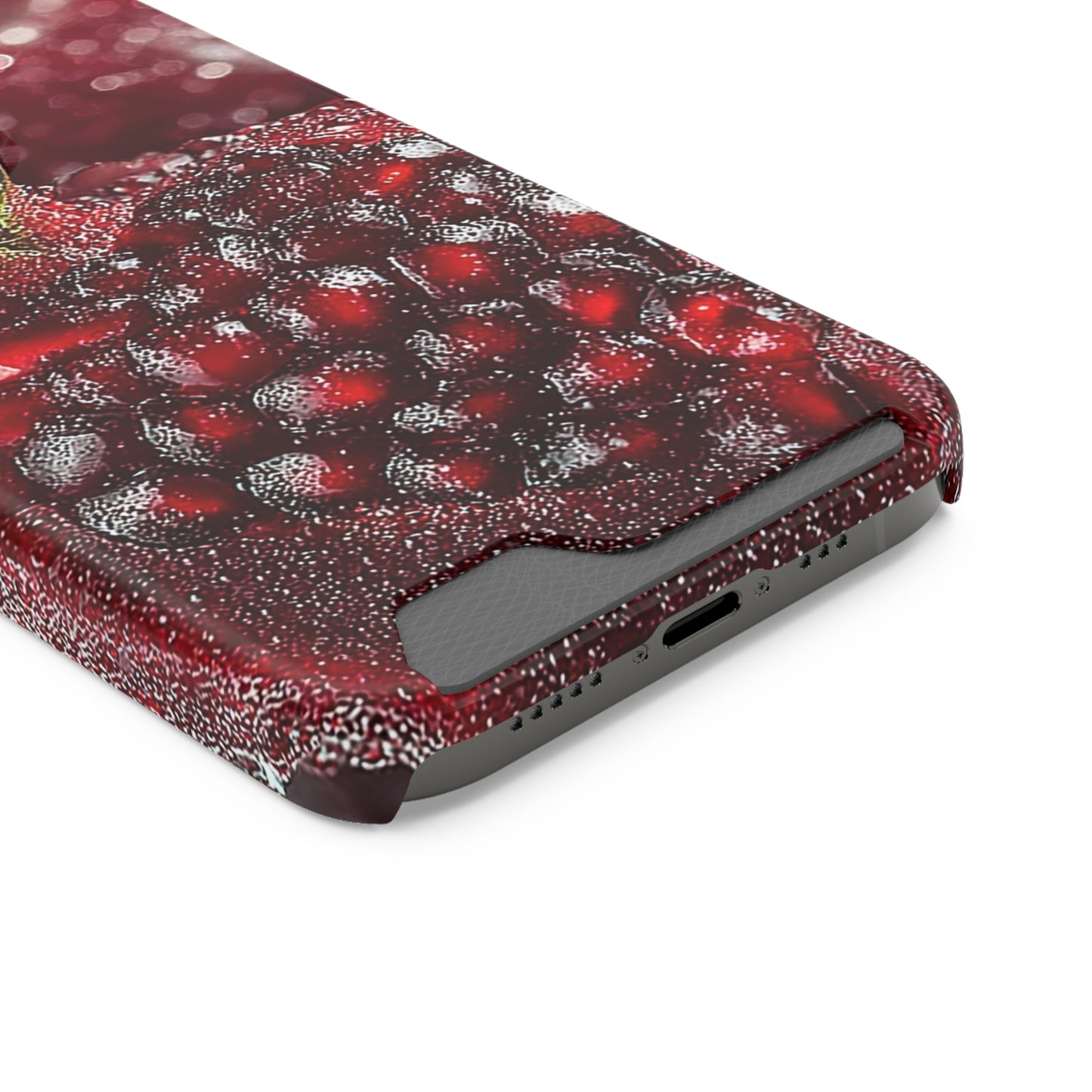 Pomegranate Phone Case with Card Holder, Durable Cover for Vegan Lovers, Fun Gift for Fruit Enthusiasts, Cute Accessory for Everyday Use