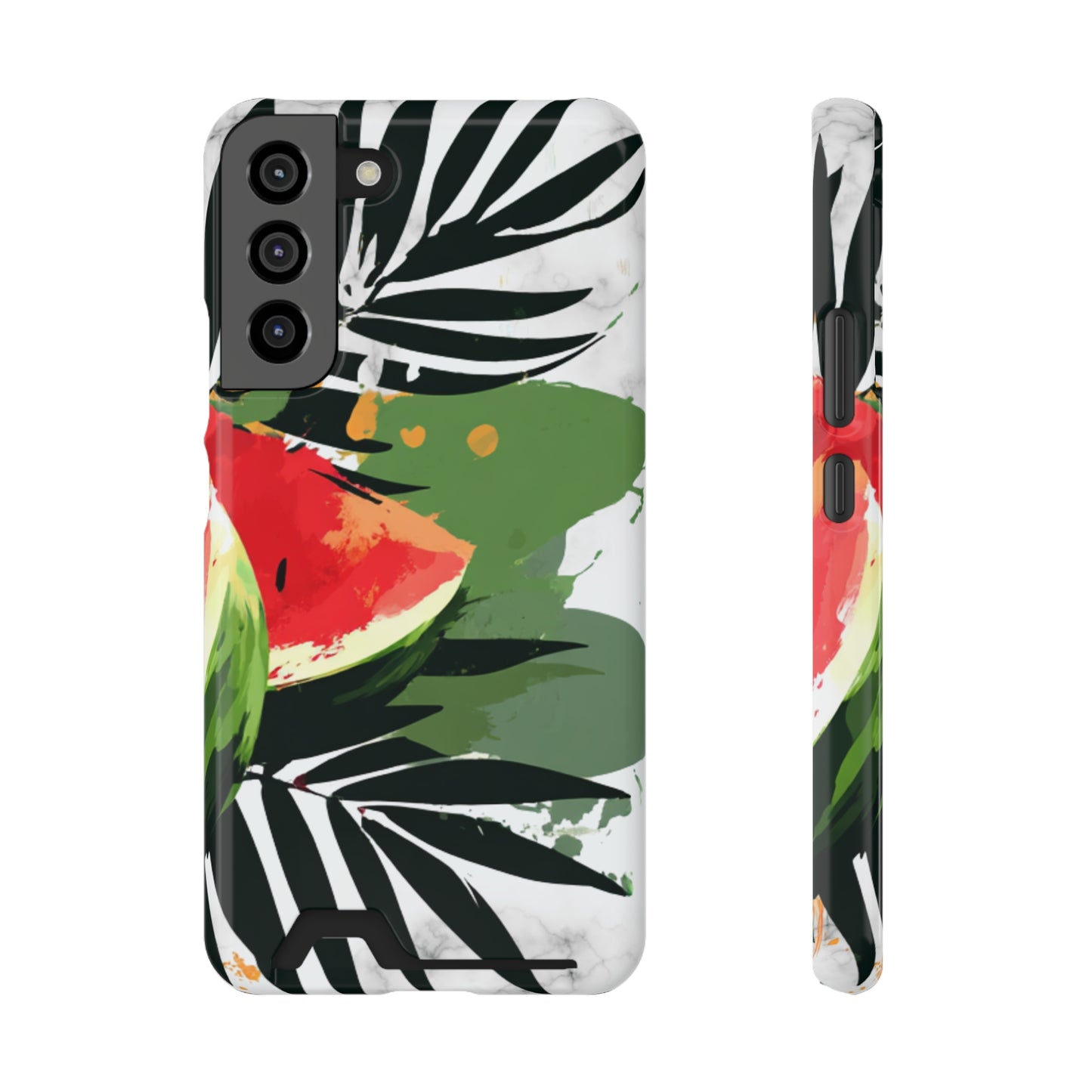 Tropical Phone Case with Card Holder, Floral Smartphone Cover, Summery Accessory, Gift for Beach Lovers, Vacation Essentials