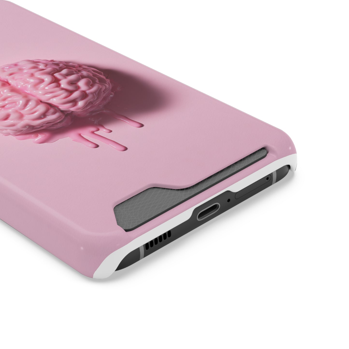 Brain Design Phone Case With Card Holder, Cute Tech Accessory, Unique Gift for Students, Stylish Phone Protection, Valentine's Day, Birthday