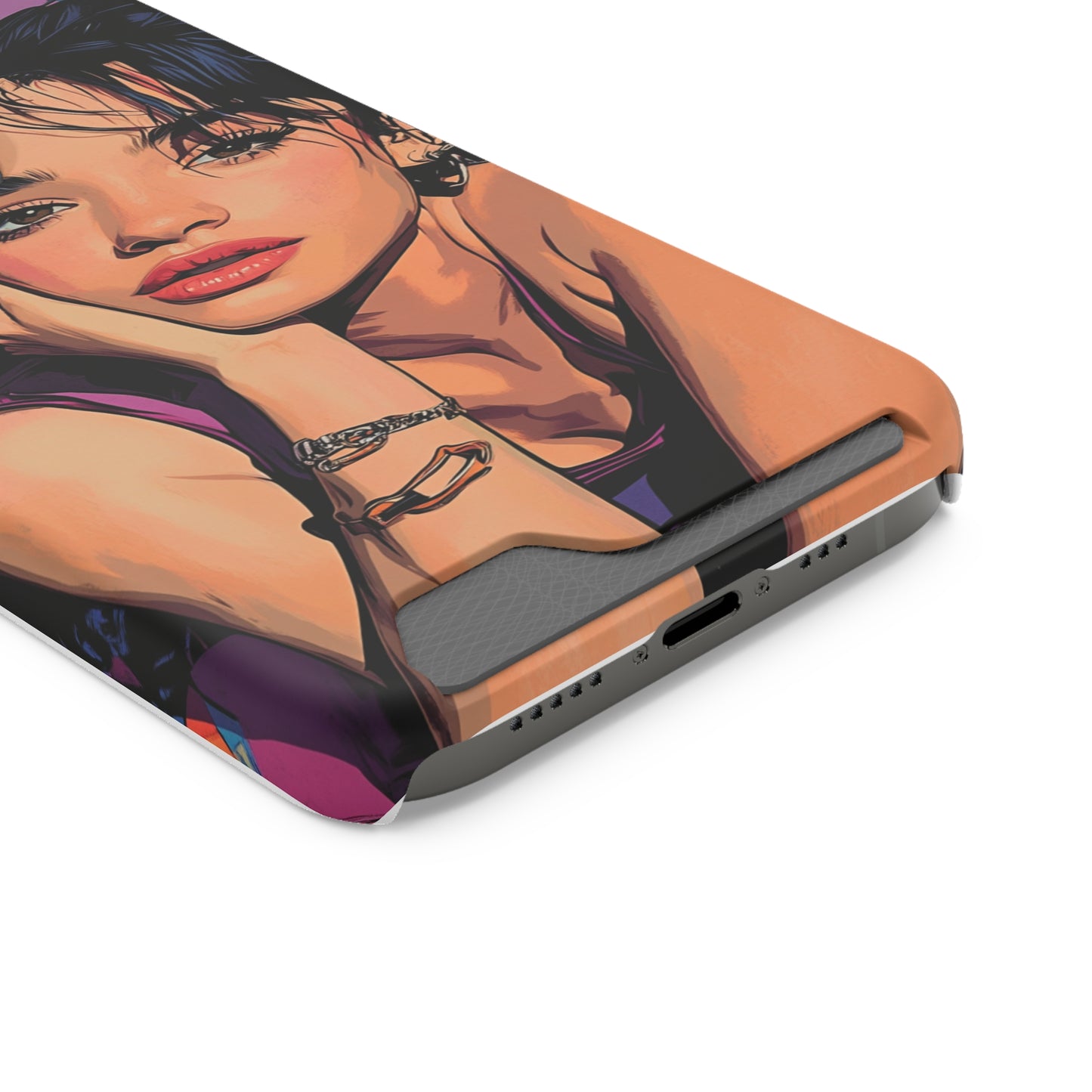 Vibrant Phone Case with Card Holder - Artistic Design for Fashion Lovers, Perfect Gift for Birthdays, Holidays, and Everyday Use