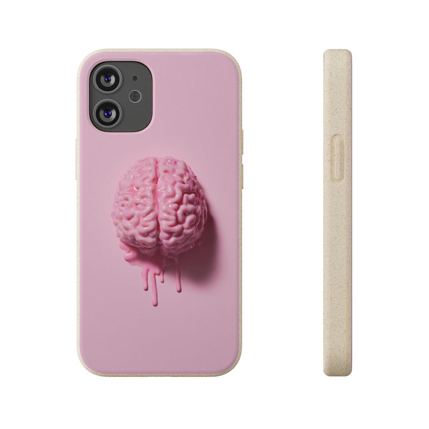 Eco-Friendly Brain Design Phone Case, Biodegradable Phone Cover, Unique Gift for Tech Lovers, Sustainable Accessory, Cute Phone Case