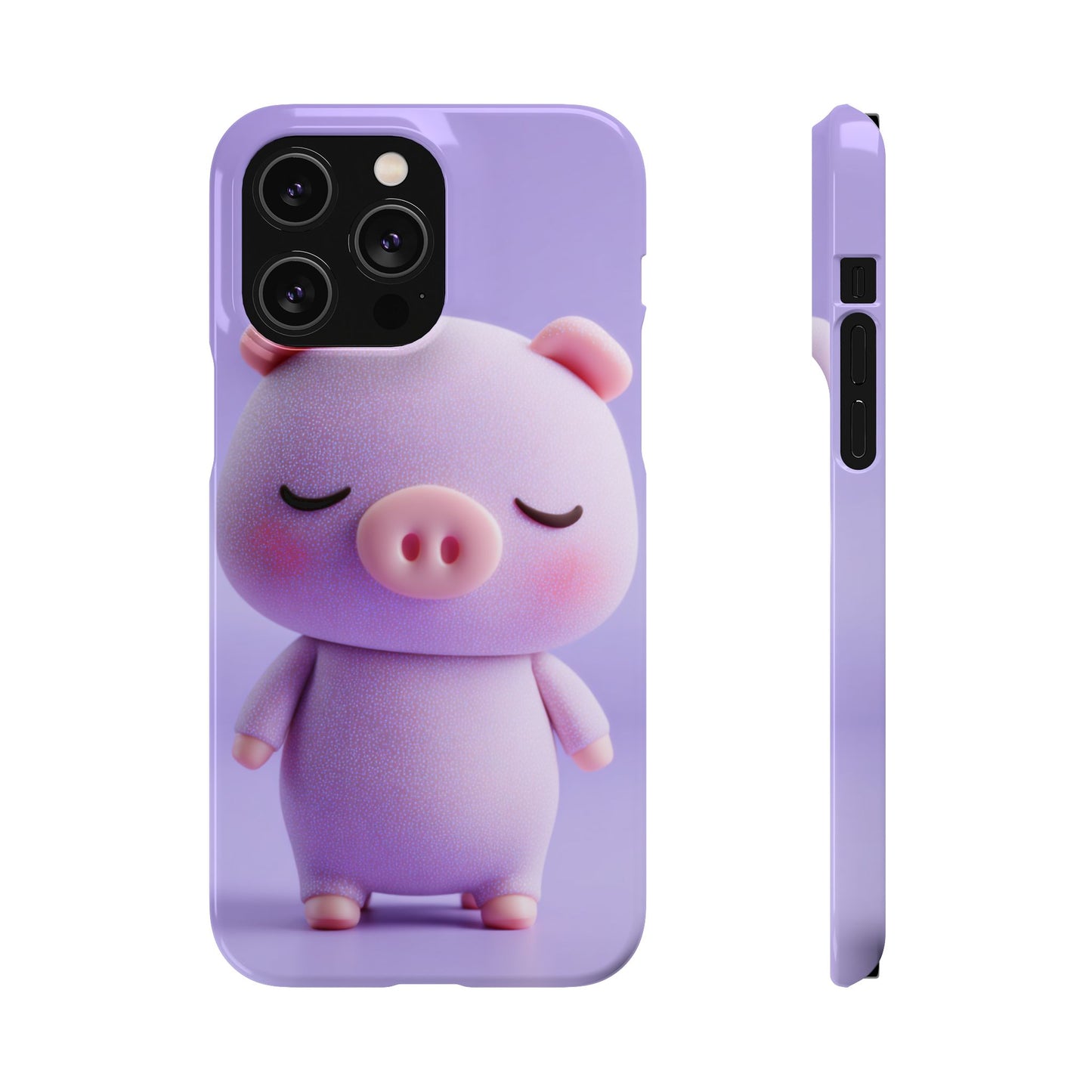 Cute Pig Snap Case for iPhone, Animal Lovers Phone Cover, Kawaii Aesthetic Accessory, Birthday Gift, Unique Phone Protection