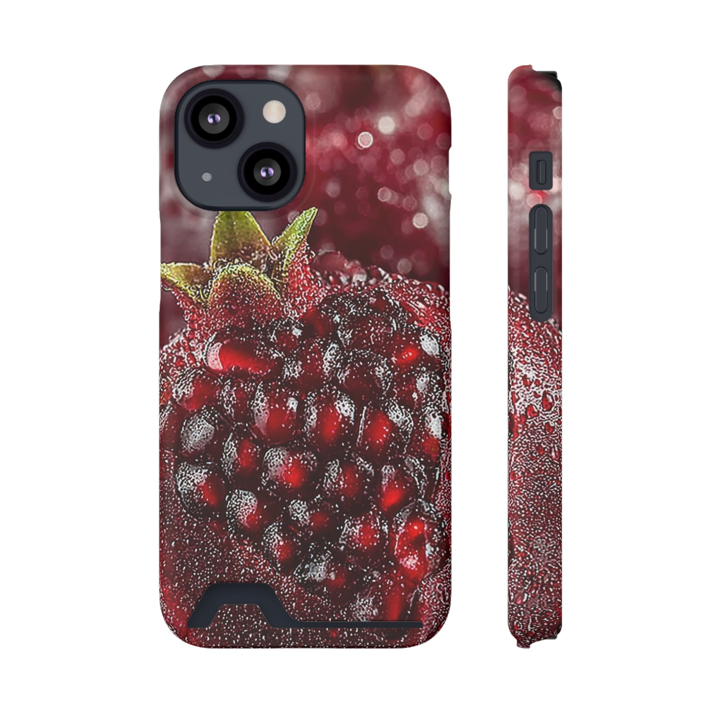 Pomegranate Phone Case with Card Holder, Durable Cover for Vegan Lovers, Fun Gift for Fruit Enthusiasts, Cute Accessory for Everyday Use
