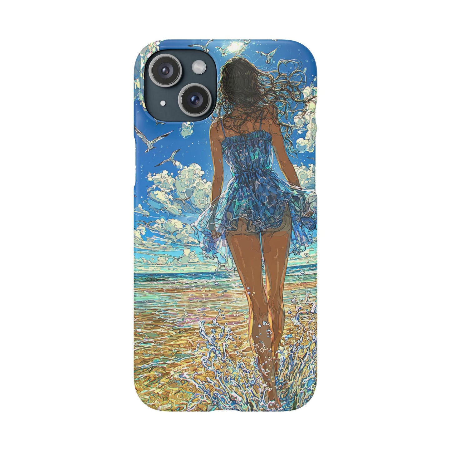 Summer Breeze Snap Case, Ocean Art Phone Cover, Beach Vibes Cell Case, Gift for Her, Custom Phone Accessory