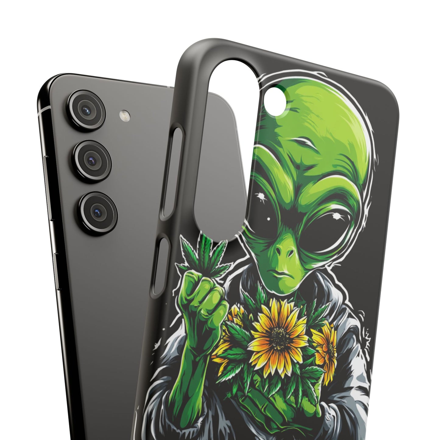 Alien Floral Snap Cases, Fun Phone Case, Gifts for Sci-Fi Lovers, Cute Alien Decor, Unique Tech Accessories