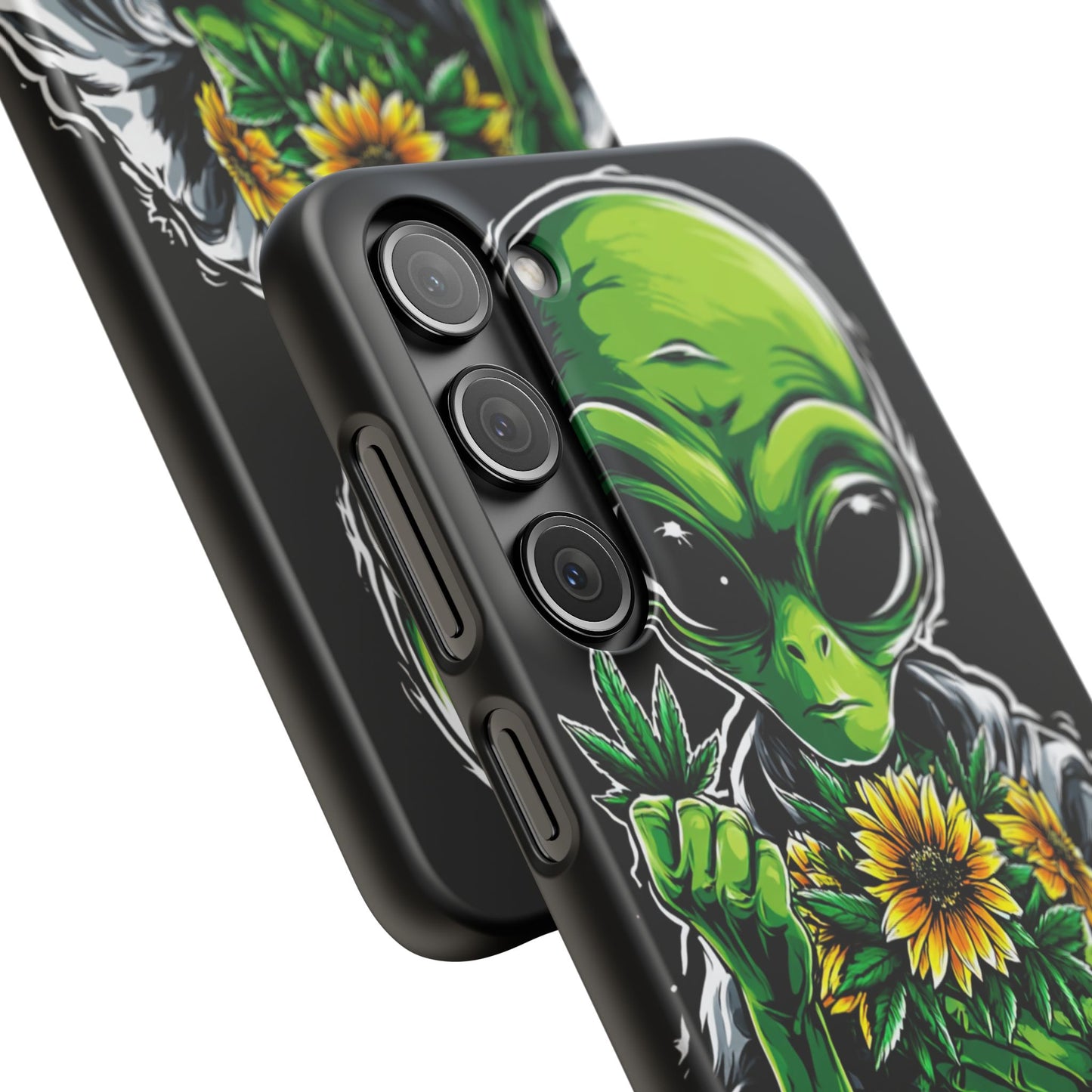 Alien Floral Snap Cases, Fun Phone Case, Gifts for Sci-Fi Lovers, Cute Alien Decor, Unique Tech Accessories