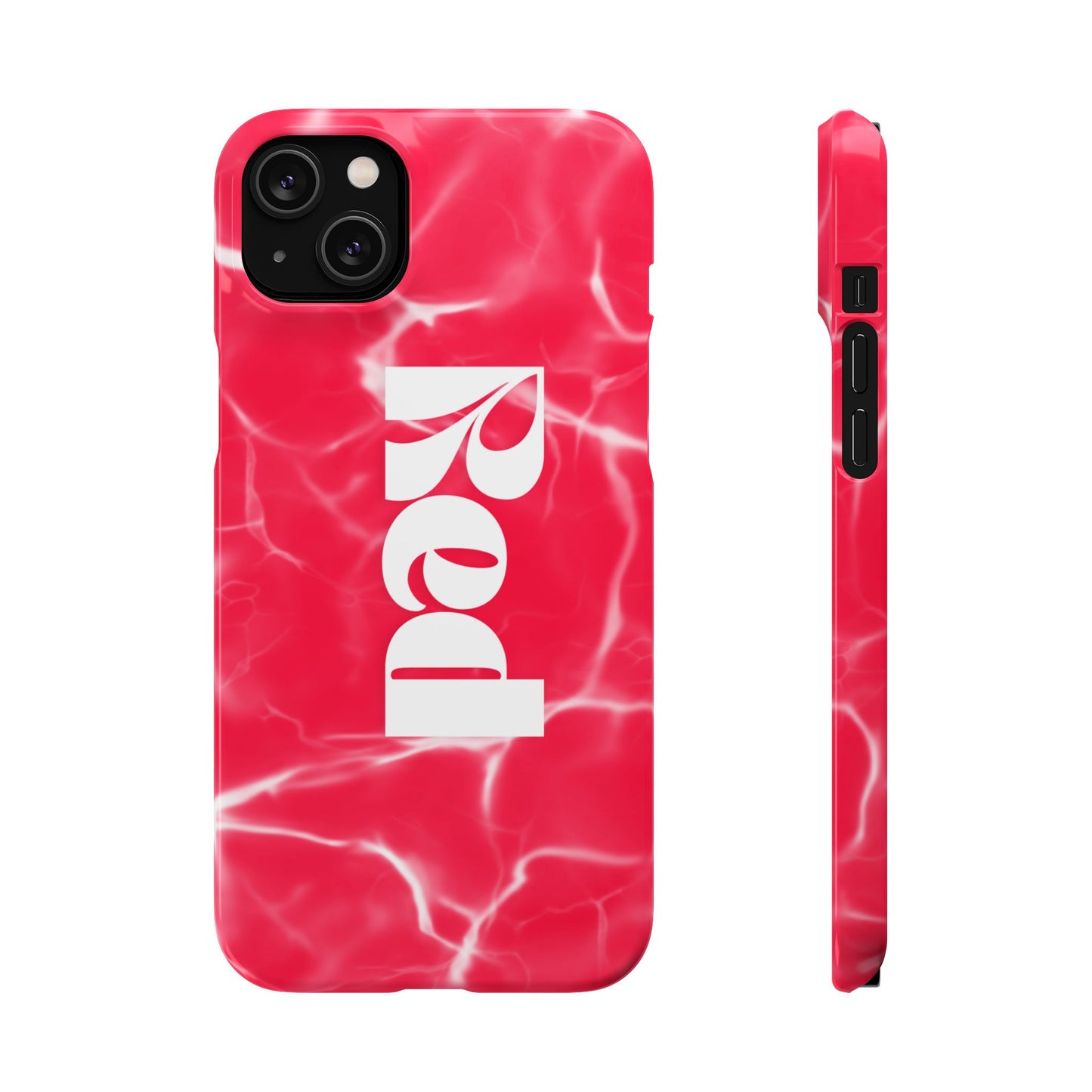Vibrant Red Snap Case for iPhone, Trendy Phone Cover, Gift for Her, Summer Accessory, Stylish Tech Protection