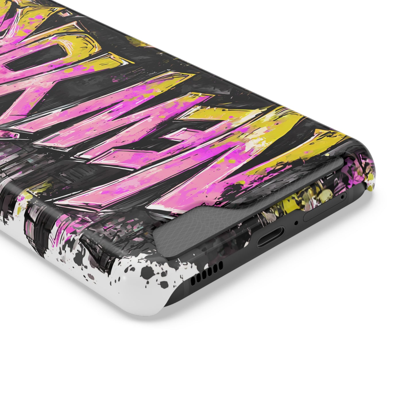 Urban Graffiti Phone Case with Card Holder, NY Street Art Phone Protection, Trendy Accessory, Gifts for City Lovers, Unique Tech Gift