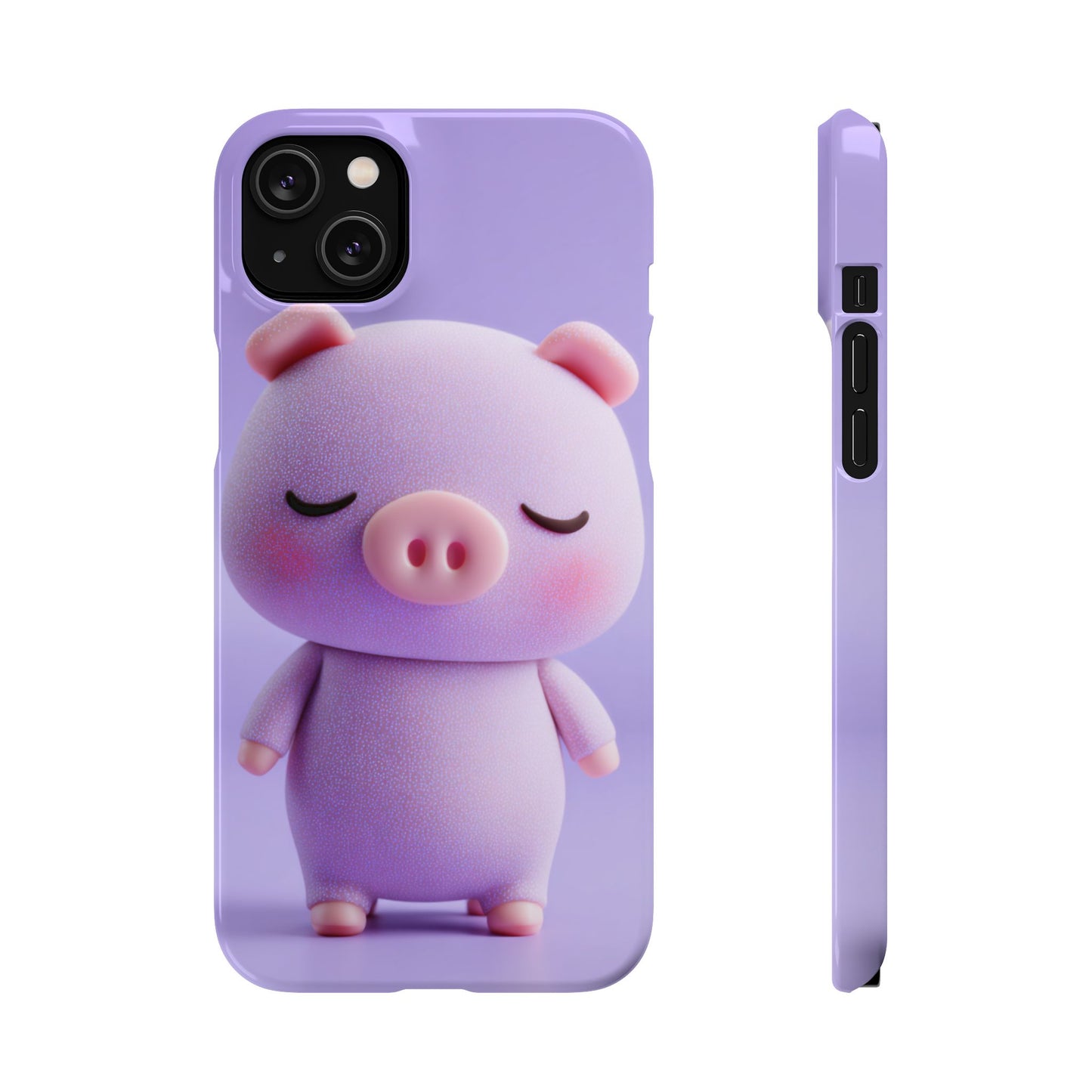 Cute Pig Snap Case for iPhone, Animal Lovers Phone Cover, Kawaii Aesthetic Accessory, Birthday Gift, Unique Phone Protection