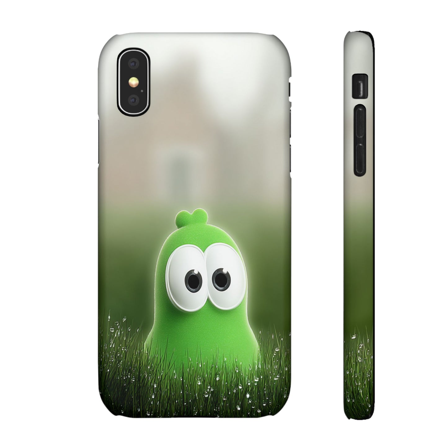 Cute Green Creature Phone Case, Snap Cases, Green Monster Phone Cover, Fun Phone Accessory, Playful Gift for Kids