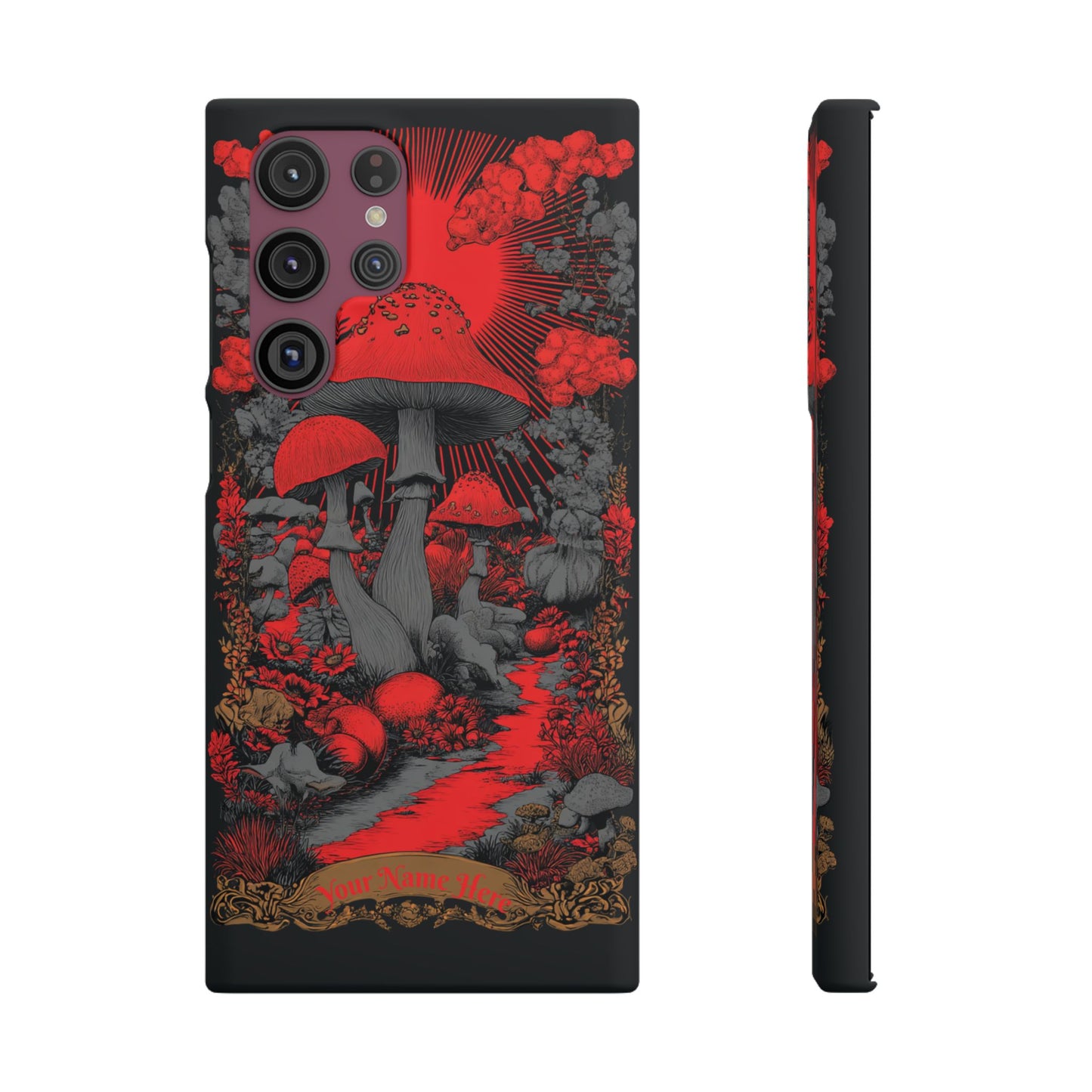 Fantasy Mushroom Snap Case Custom Phone Cover for iPhone and Samsung Mate and Glossy Avvialable