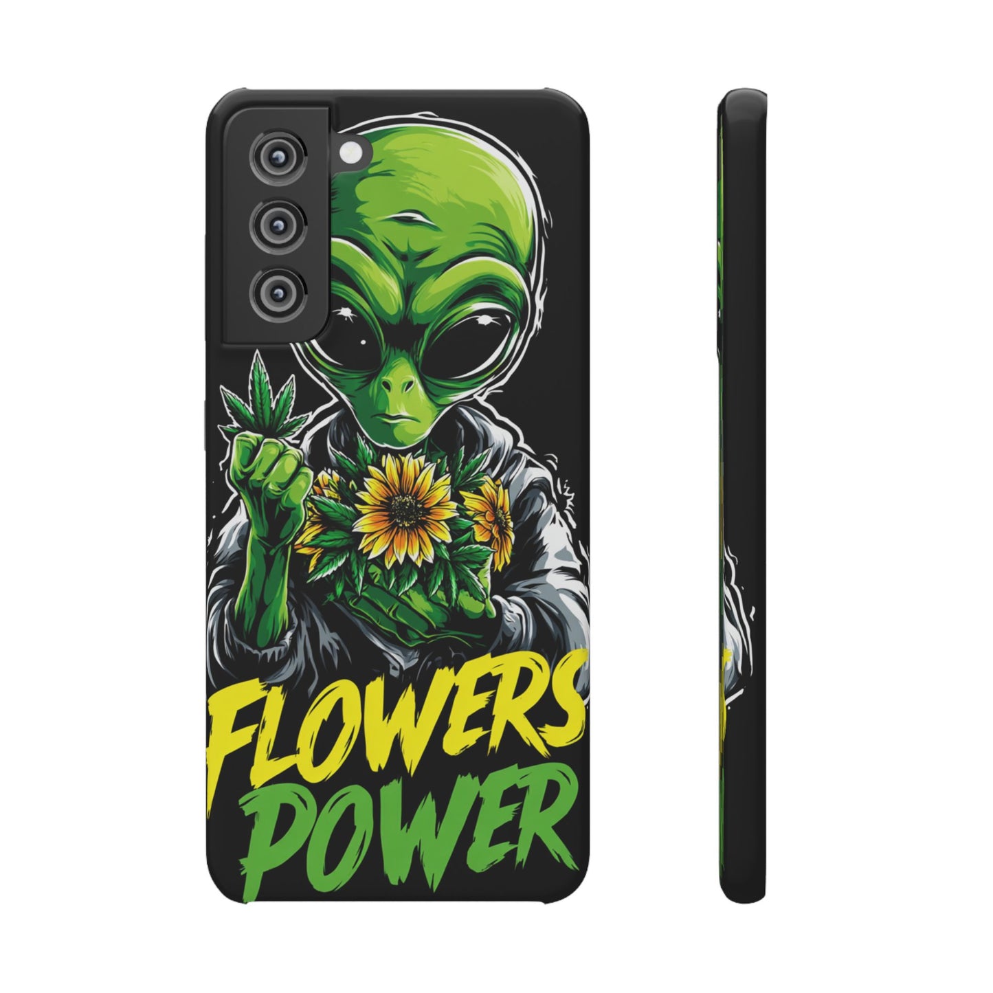 Alien Floral Snap Cases, Fun Phone Case, Gifts for Sci-Fi Lovers, Cute Alien Decor, Unique Tech Accessories