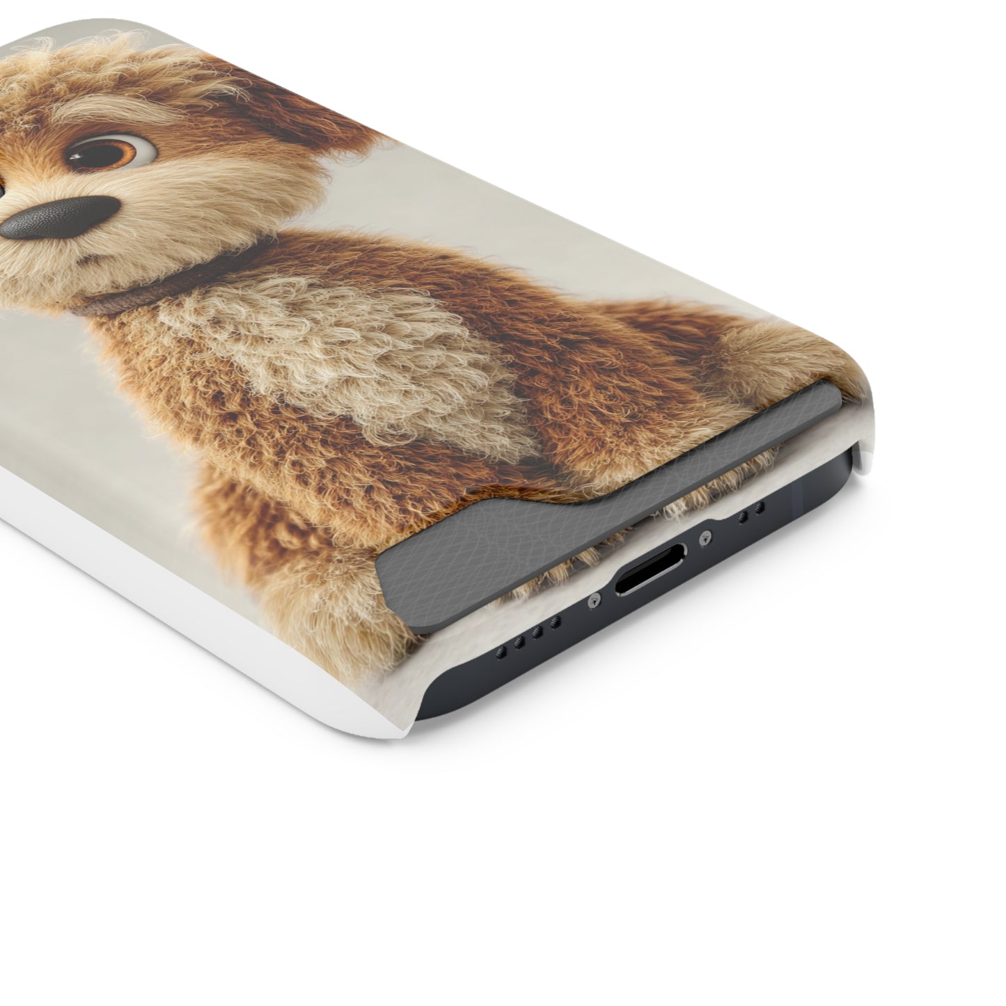 Cute Dog Phone Case With Card Holder, Pet Lover Gift, Stylish Phone Accessory, Dog-Themed Phone Cover, Animal Aesthetic