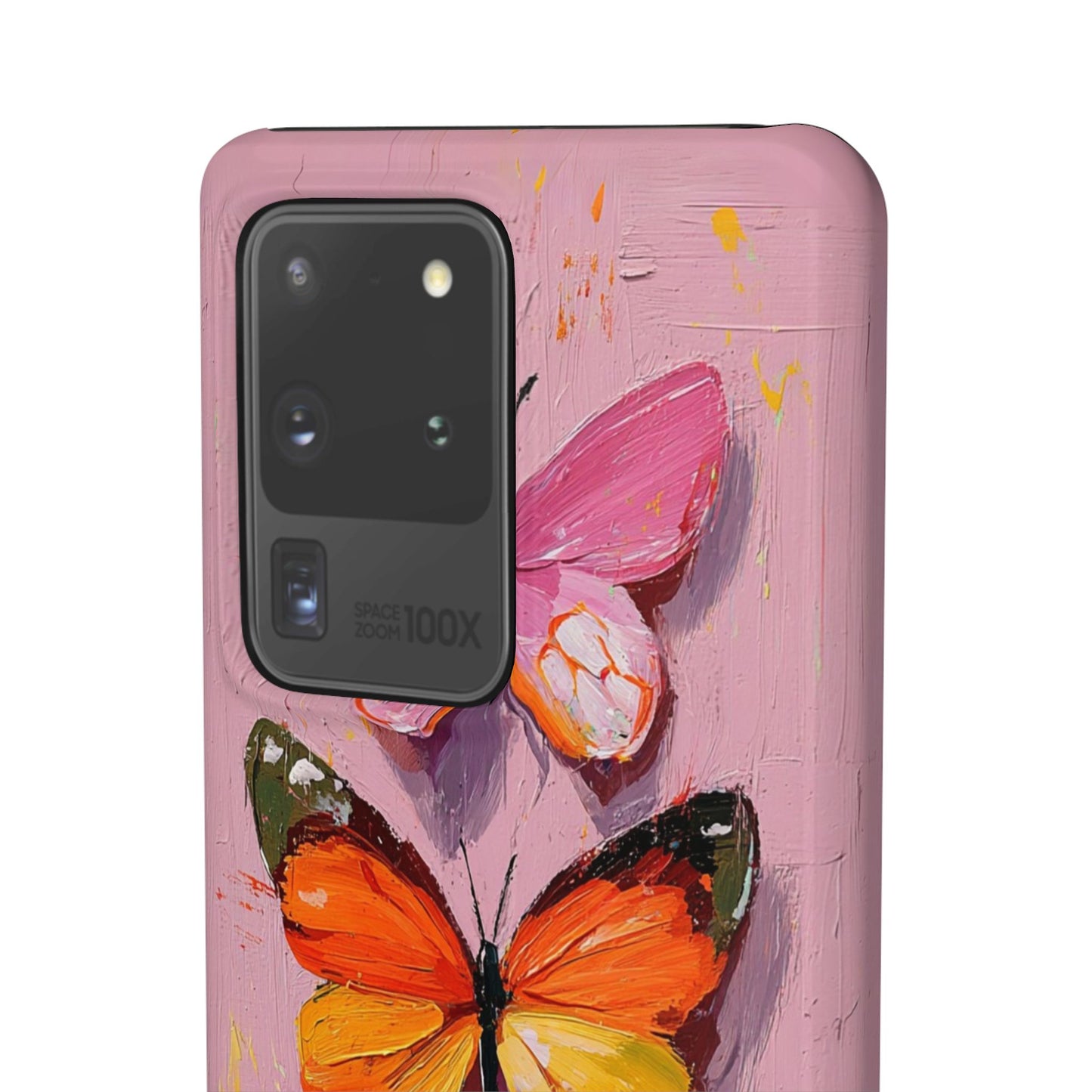 Pink Butterfly Snap Case Cover For iPhone and Samsung