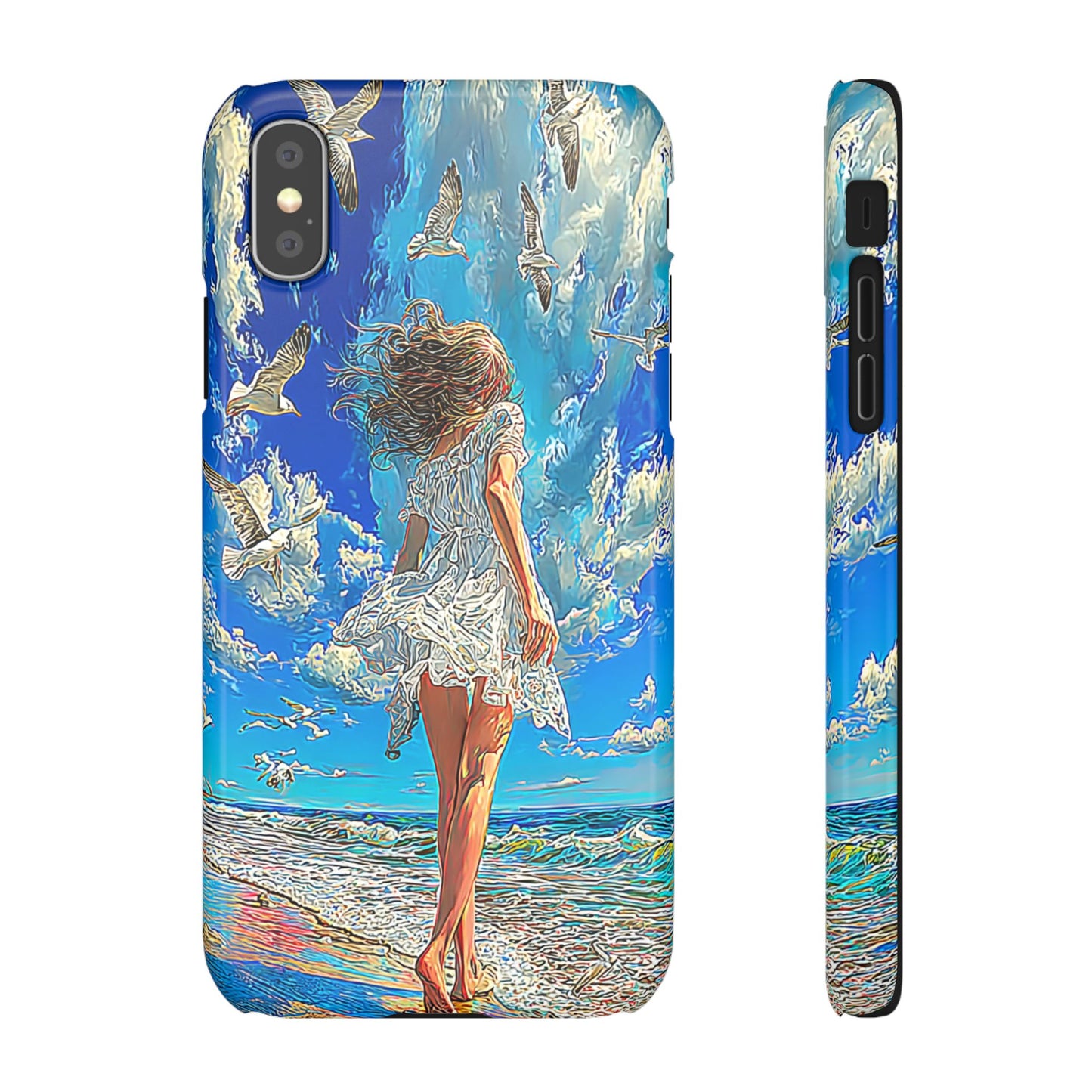 Dreamy Seaside Snap Case, Ocean Waves Phone Cover, Summer Vibe Gift, Cute Aesthetic Accessory, Beach Lover Case