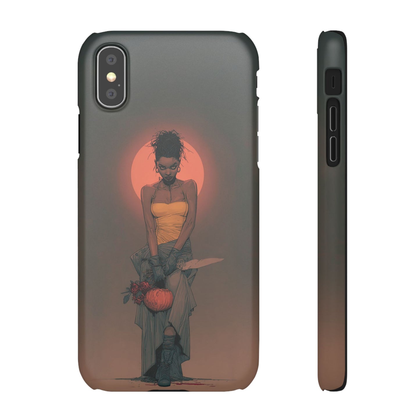Creepy Vampire Girl Snap Case, Halloween Style iPhone Samsung Cover, Spooky Gothic Phone Accessories, Scary Horror Character Device