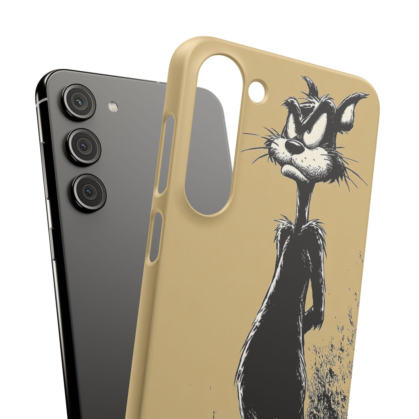 Whimsical Cartoon Snap Case, Fun Phone Cover, Unique Gift for Cat Lovers, Vibrant Art Case, Ideal for Birthdays
