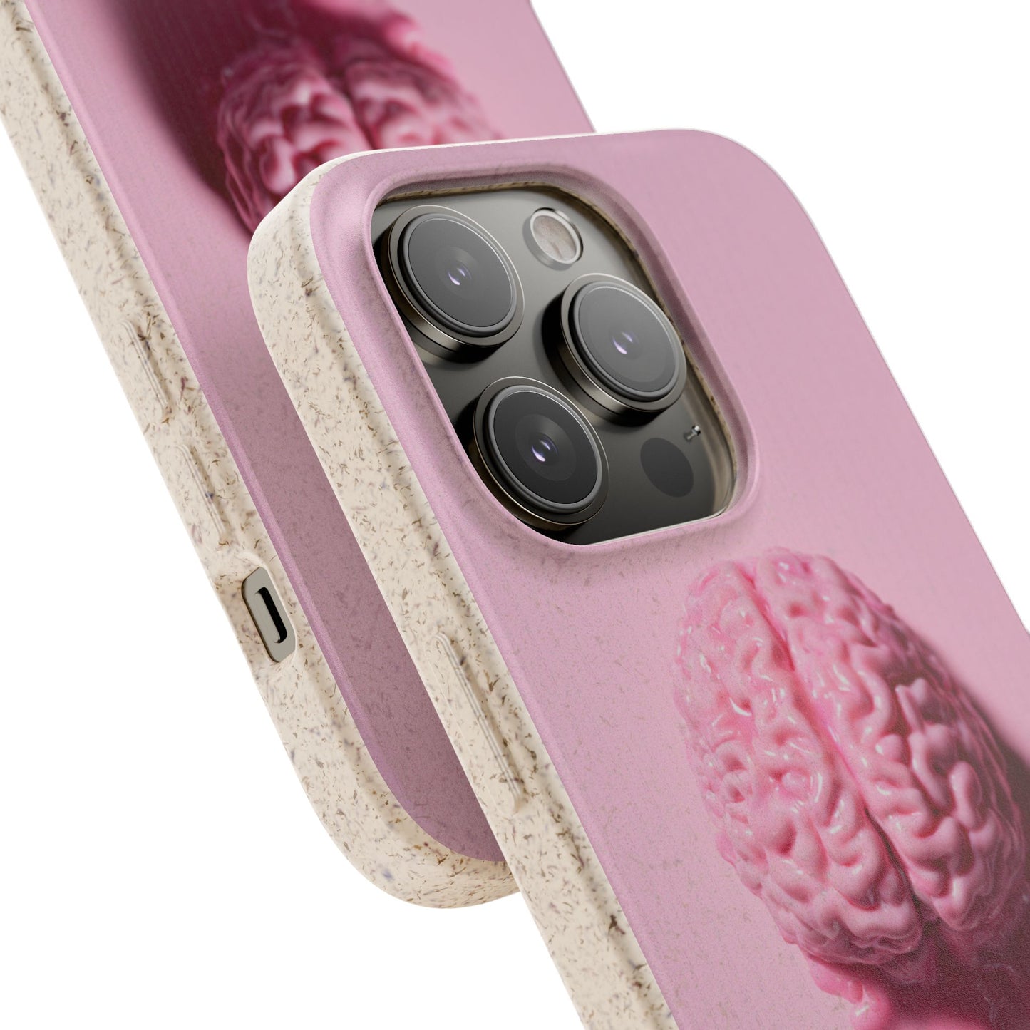 Eco-Friendly Brain Design Phone Case, Biodegradable Phone Cover, Unique Gift for Tech Lovers, Sustainable Accessory, Cute Phone Case