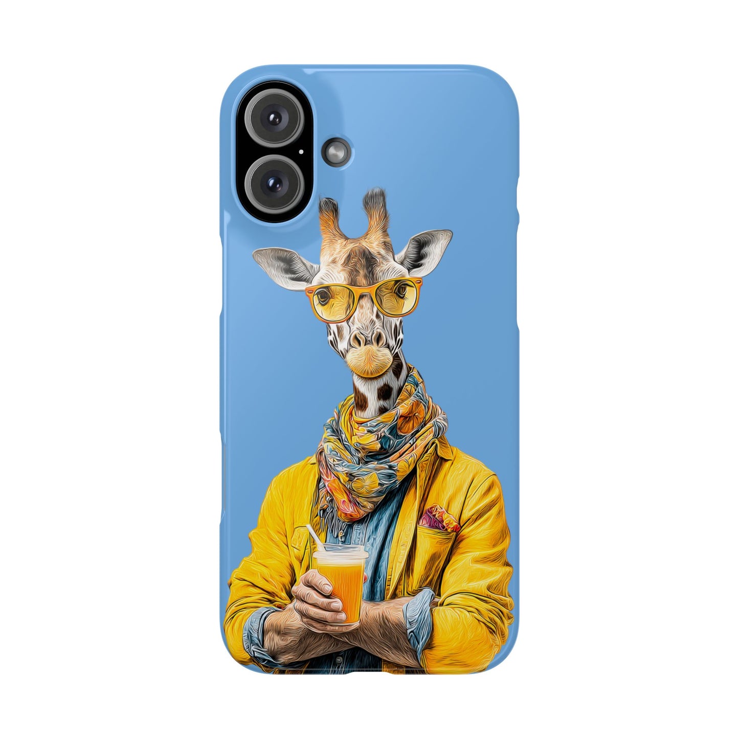 Giraffe Blue Snap Case Phone Cover for Animal Lover Iphone and Samsung models